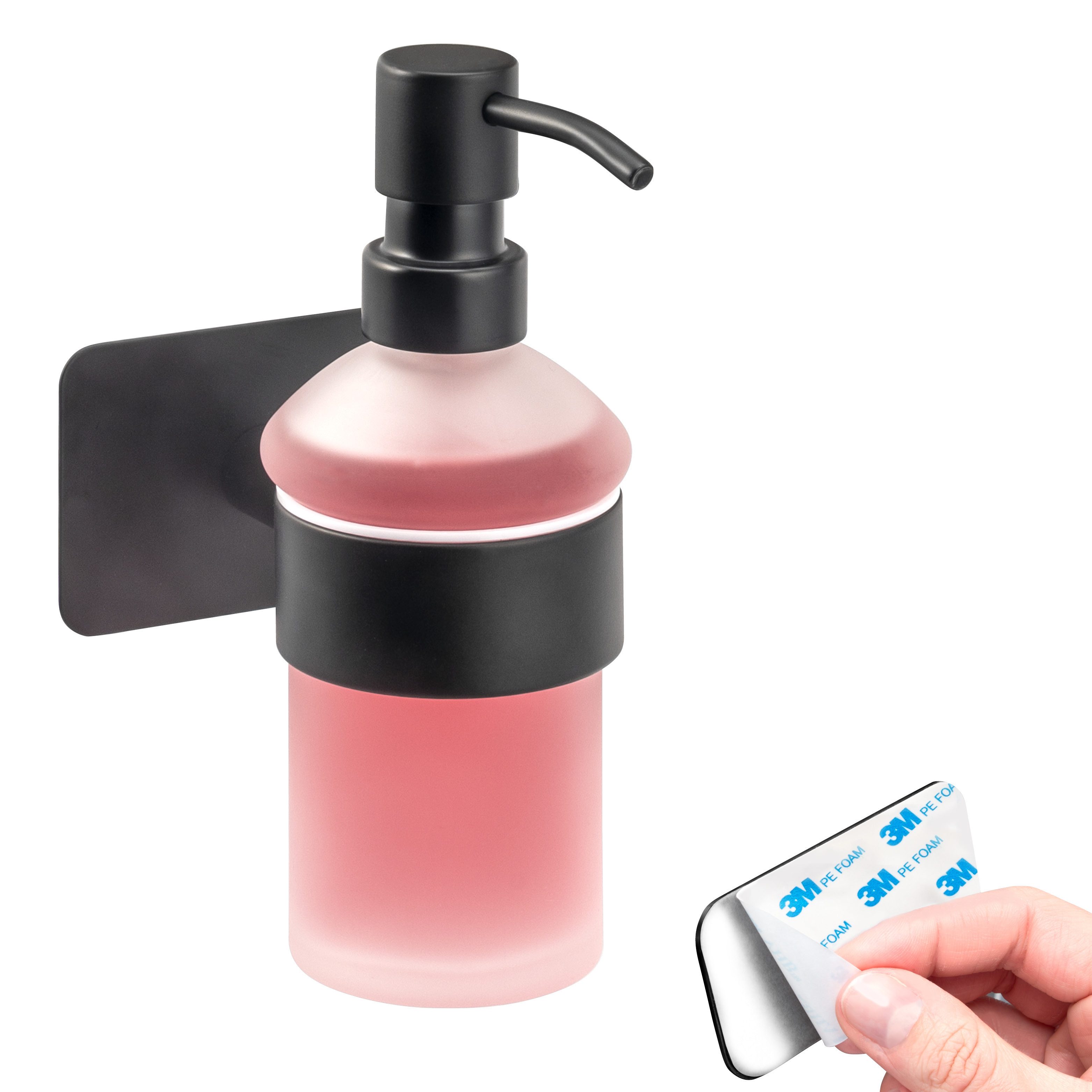 bremermann Seifenspender Bad-Serie PIAZZA BLACK TAPE - mit Klebepad, schwar günstig online kaufen