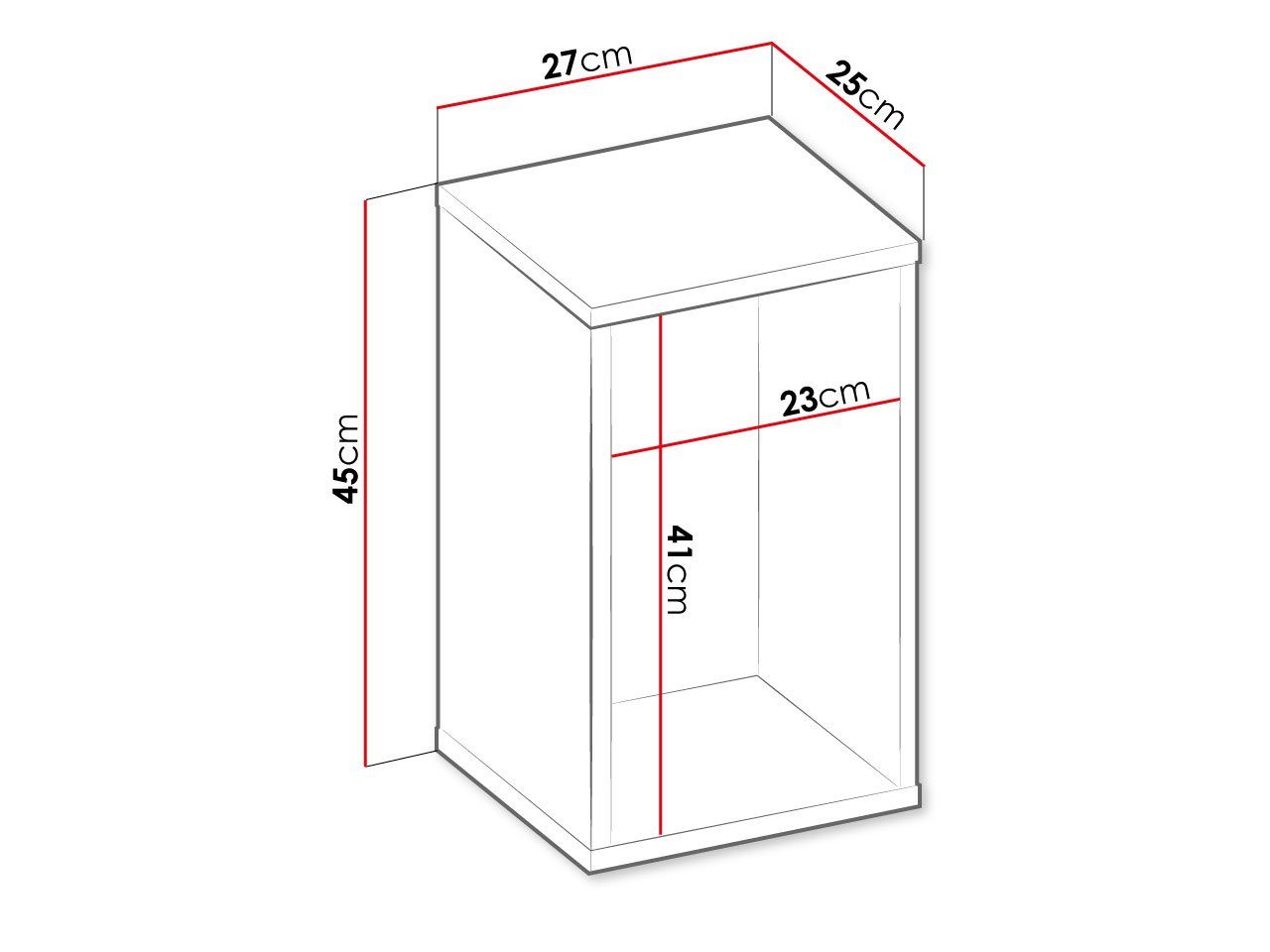 Flex cm Wandregal 27 TF-11, Mirjan24 Teen 27x24x45