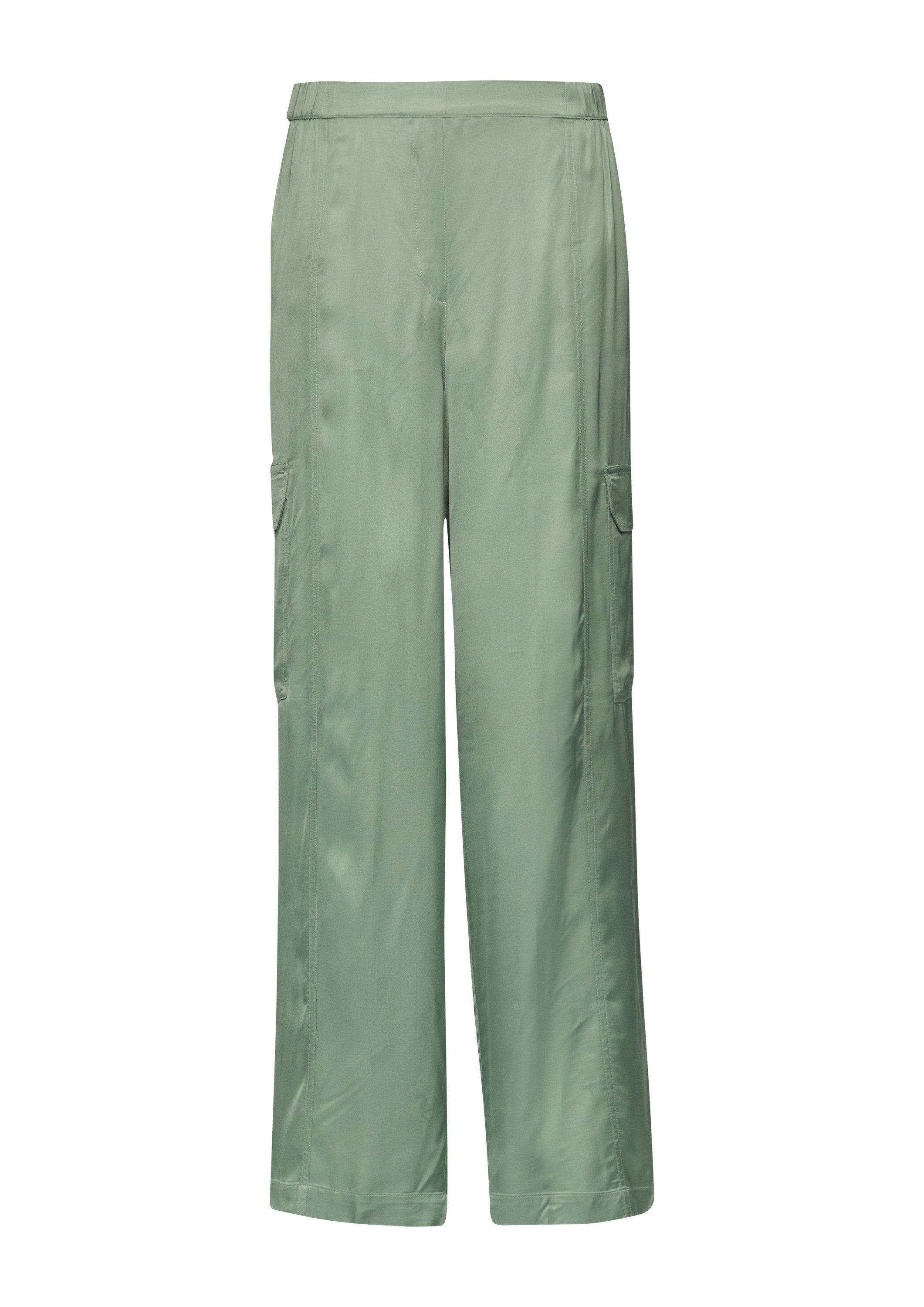 s.Oliver Chinos Hose Satinhose mit Cargotaschen