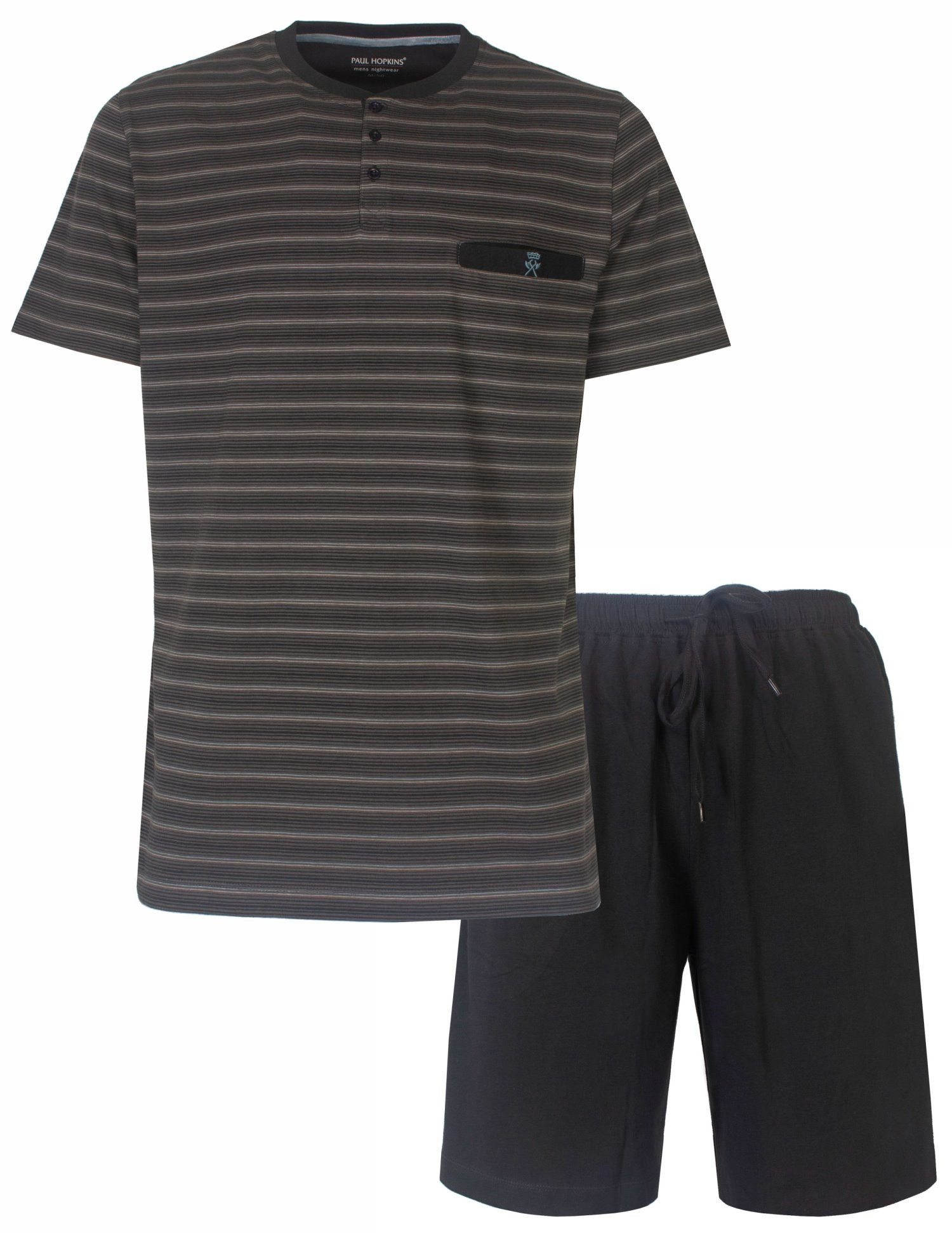 Paul Hopkins Schlafanzug Herren Pyjama kurz (2 tlg) Baumwolle günstig online kaufen