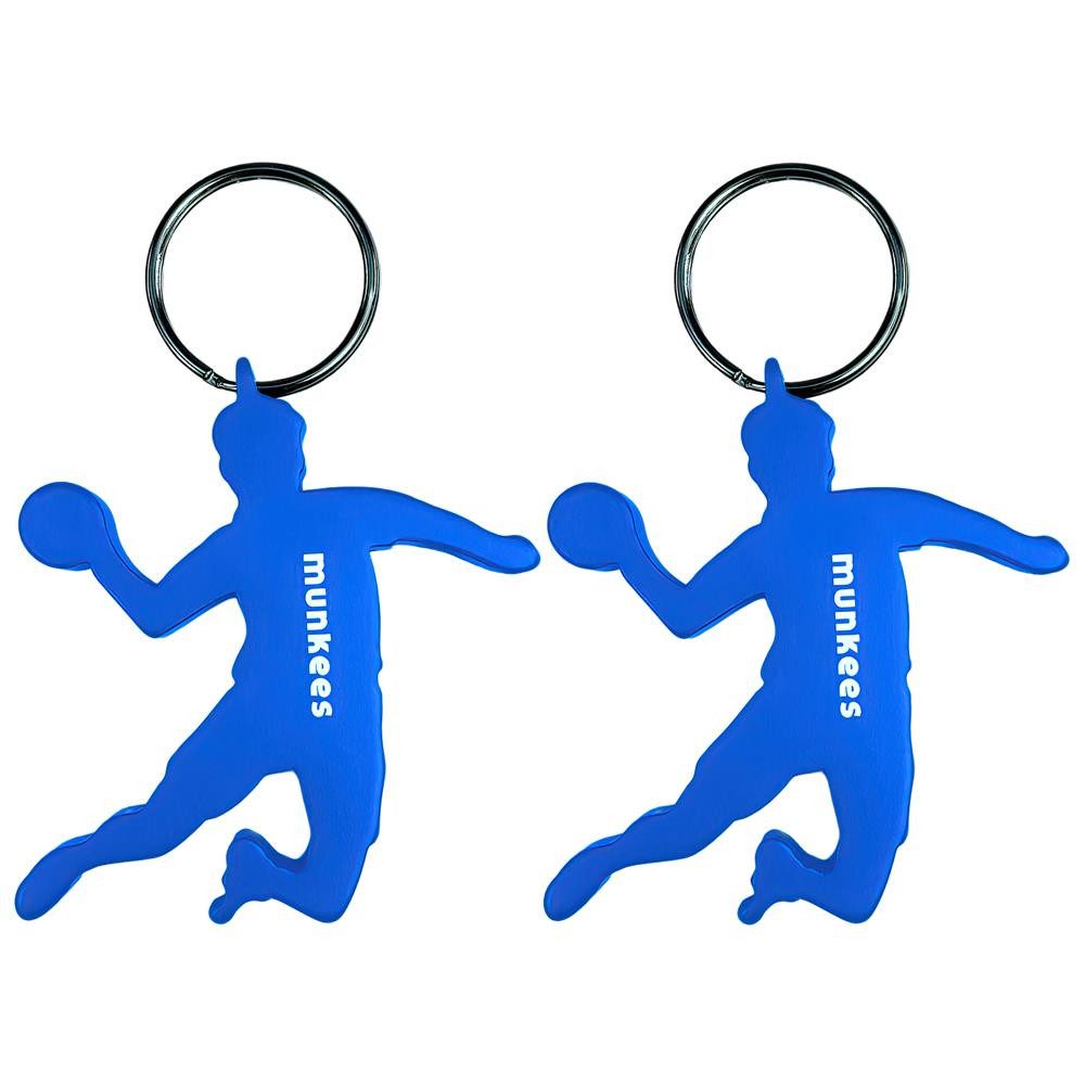 Munkees Flaschenöffner Handballer-Anhänger Schlüsselanhänger aus Aluminium (Packung, 2-tlg), ultraleicht, langlebig & mit integriertem Flaschenöffner