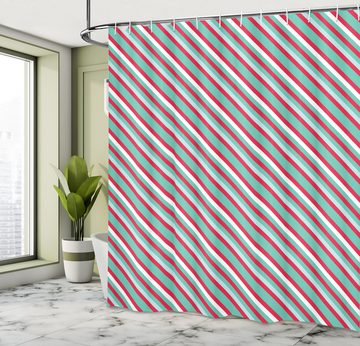 Abakuhaus Duschvorhang Moderner Digitaldruck mit 12 Haken auf Stoff Wasser Resistent Breite 175 cm, Höhe 180 cm, Streifen Weihnachten Vibe einfache Linien