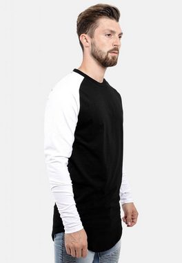 Blackskies T-Shirt Baseball Longshirt T-Shirt Schwarz Weiß X-Large