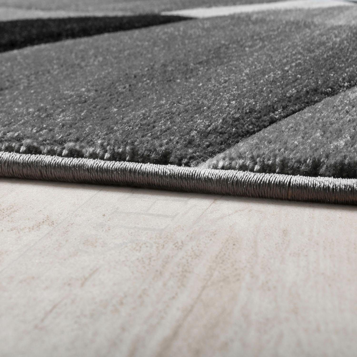 Paco Home Läufer Diamond 664, rechteckig, Höhe: 18 mm, Teppich-Läufer, Kurzflor, 3D-Design, modernes geometrisches Muster