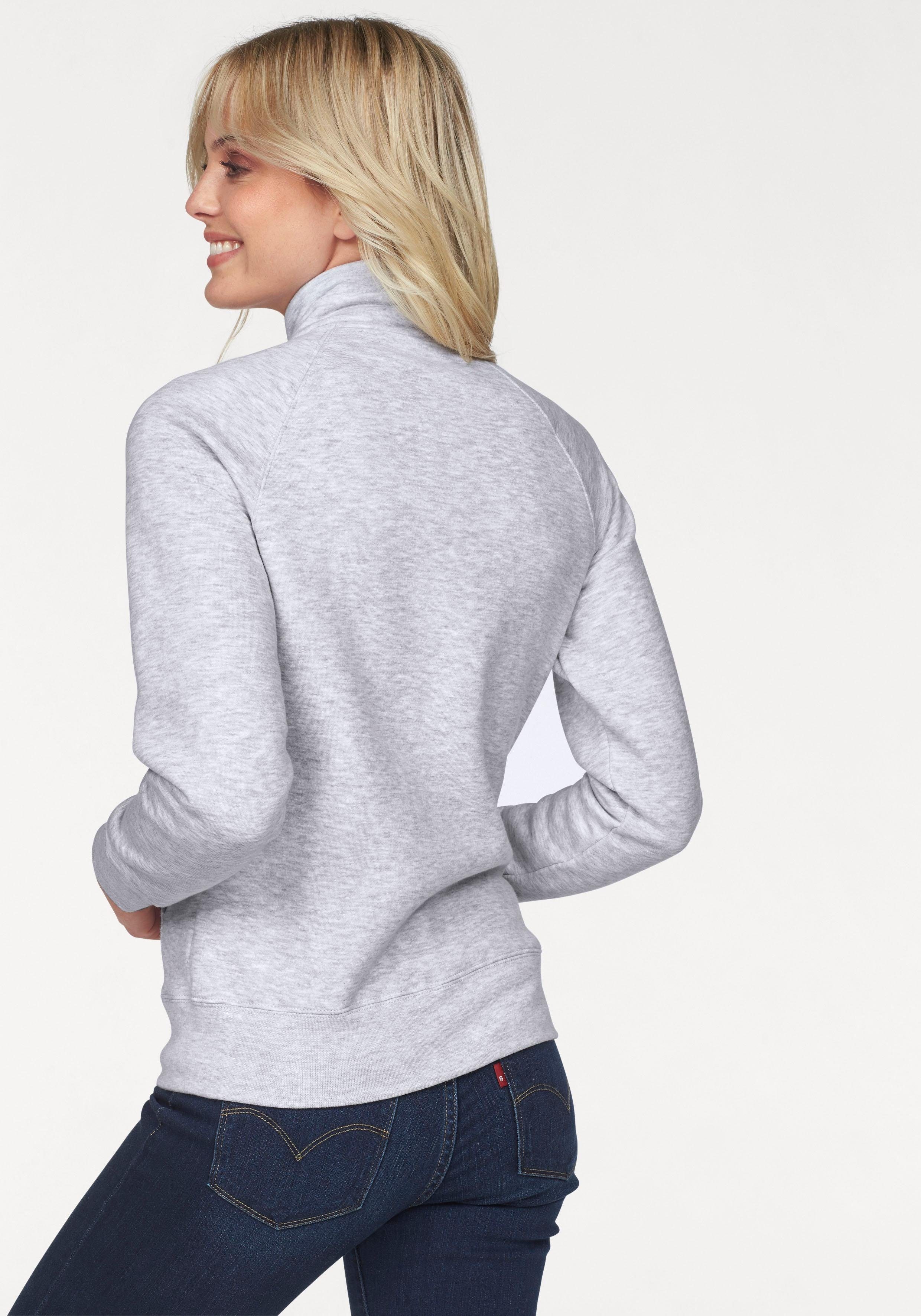 Fruit of the Premium Sweat Loom Jacket hellgrau-meliert Lady-Fit Sweatshirt