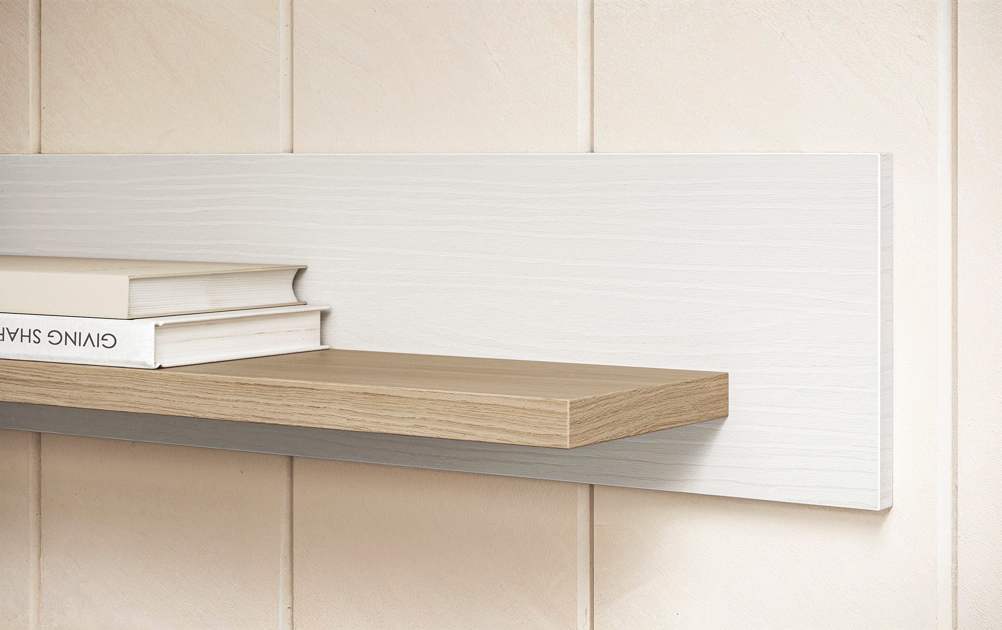 Home affaire Wandboard Stranda, Wandregal im Scandi-Style, Wandhalter mit Ablagefläche, vielseitig einsetzbares Hängeregal, in zwei Farben & Größen verfügbar