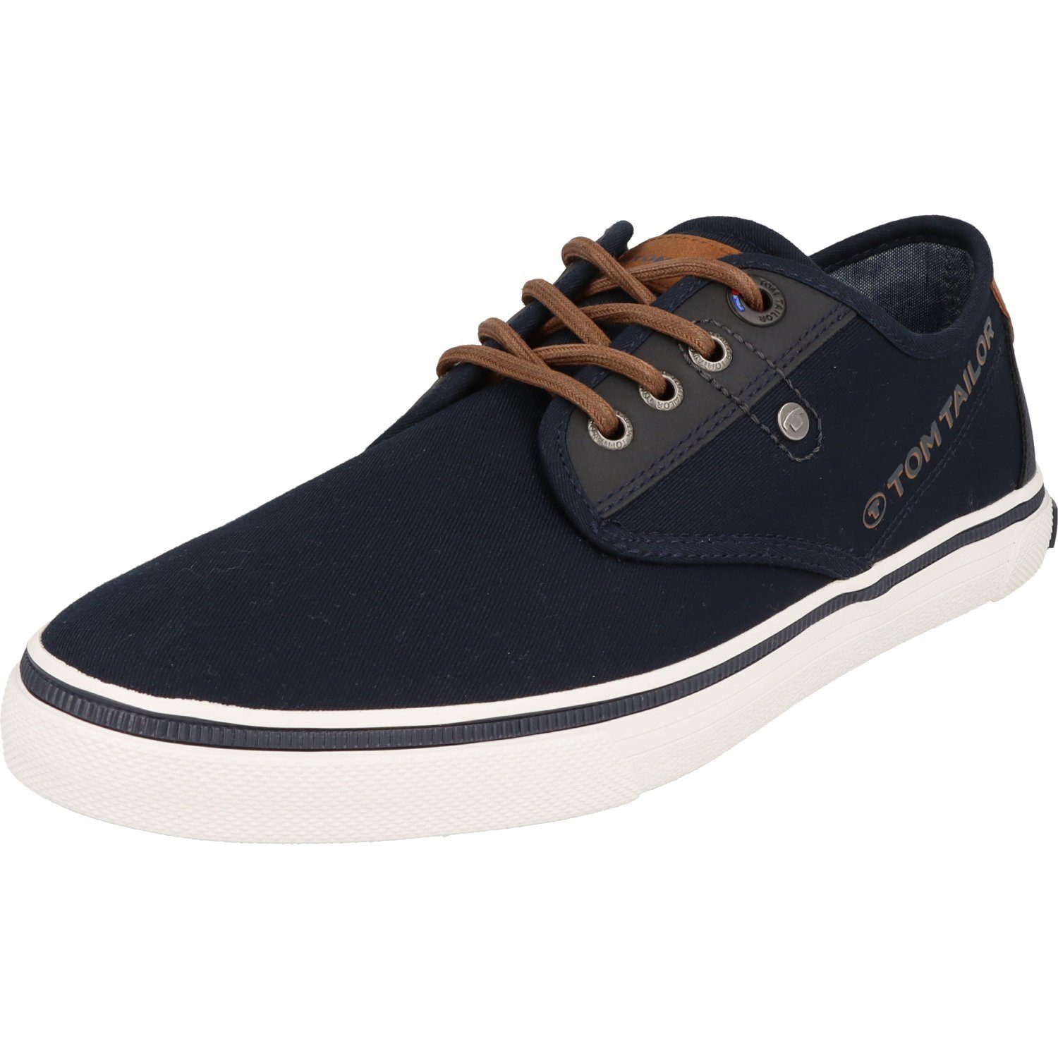 TOM TAILOR Herren Schuhe 5381003 Komfort Canvas Sneaker Halbschuhe Navy Schnürschuh