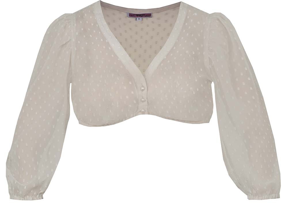 MarJo Dirndlbluse Dirndlbluse Ahorntal taupe