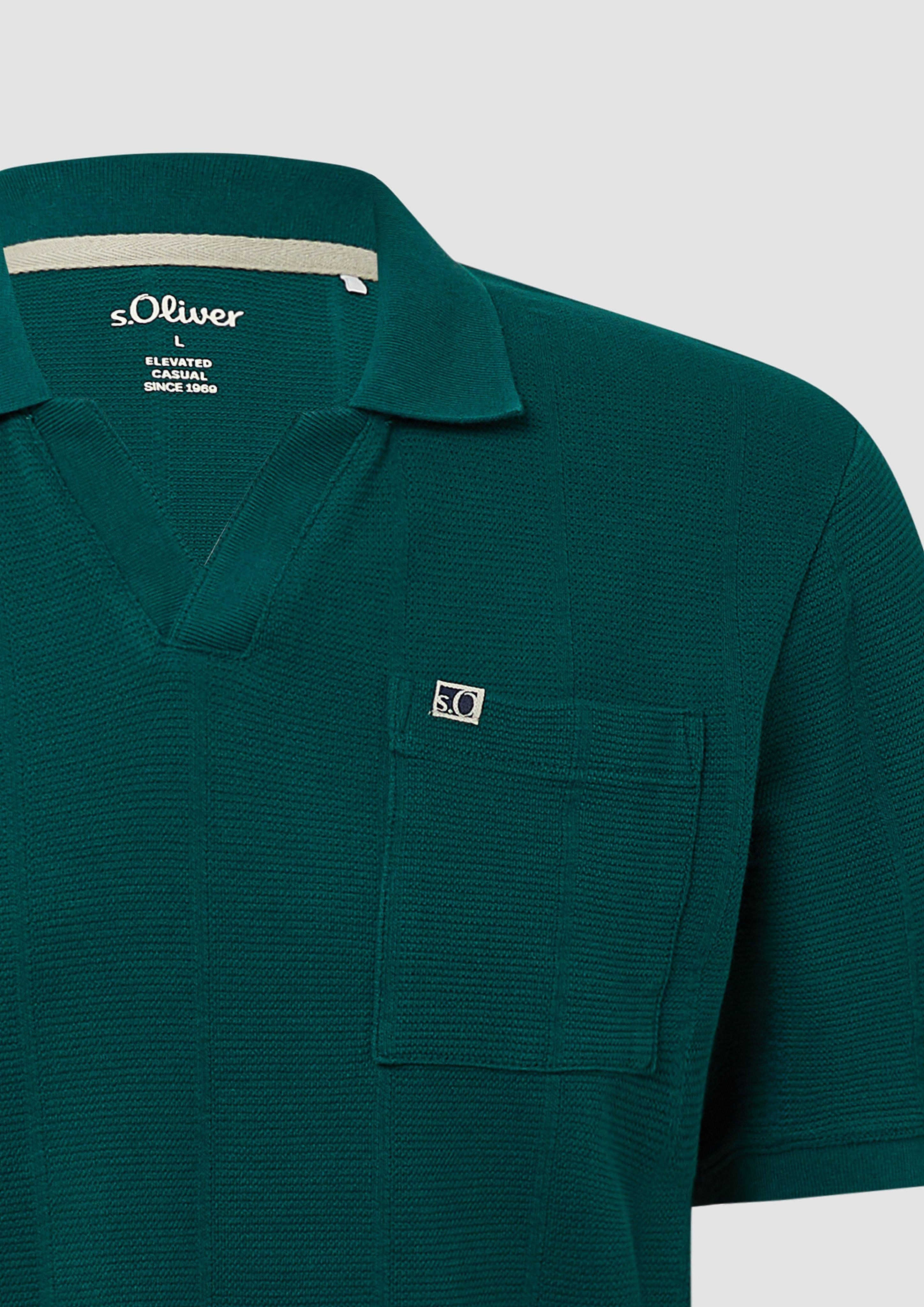 s.Oliver Kurzarmshirt Poloshirt mit Struktur-Streifen und günstig online kaufen