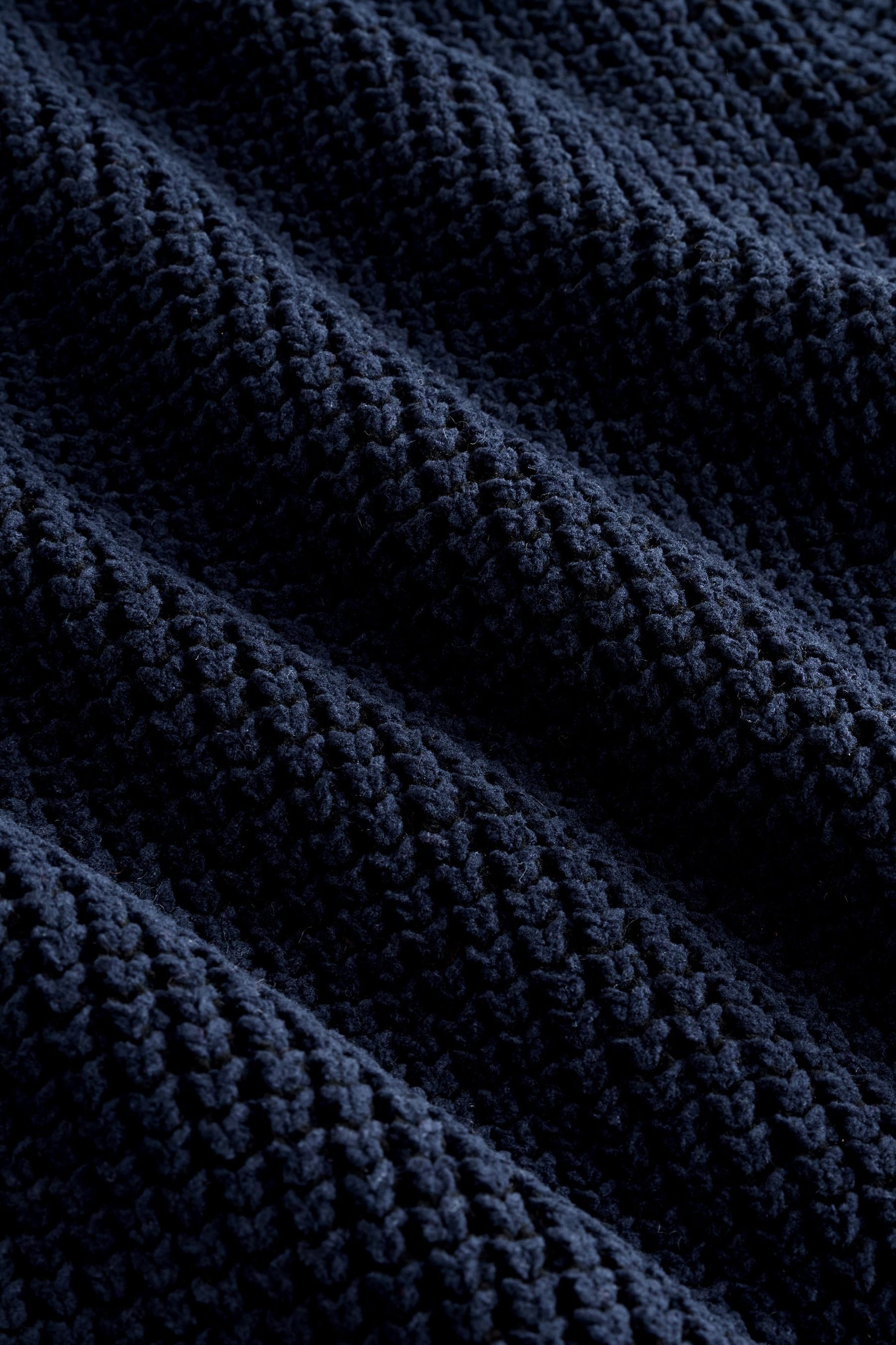 Next Strickjacke Regular Fit Troyer aus Chenille mit Waffelstruktur (1-tlg)