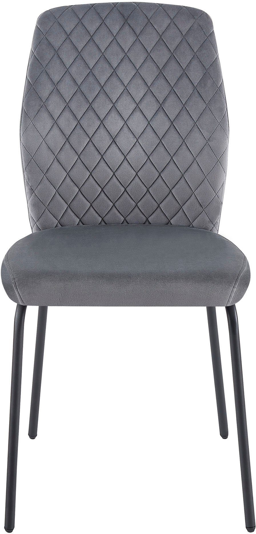 SalesFever 4-Fußstuhl "Esszimmerstuhl mit elegantem Stil" (Set) 2 Stk. Samt günstig online kaufen
