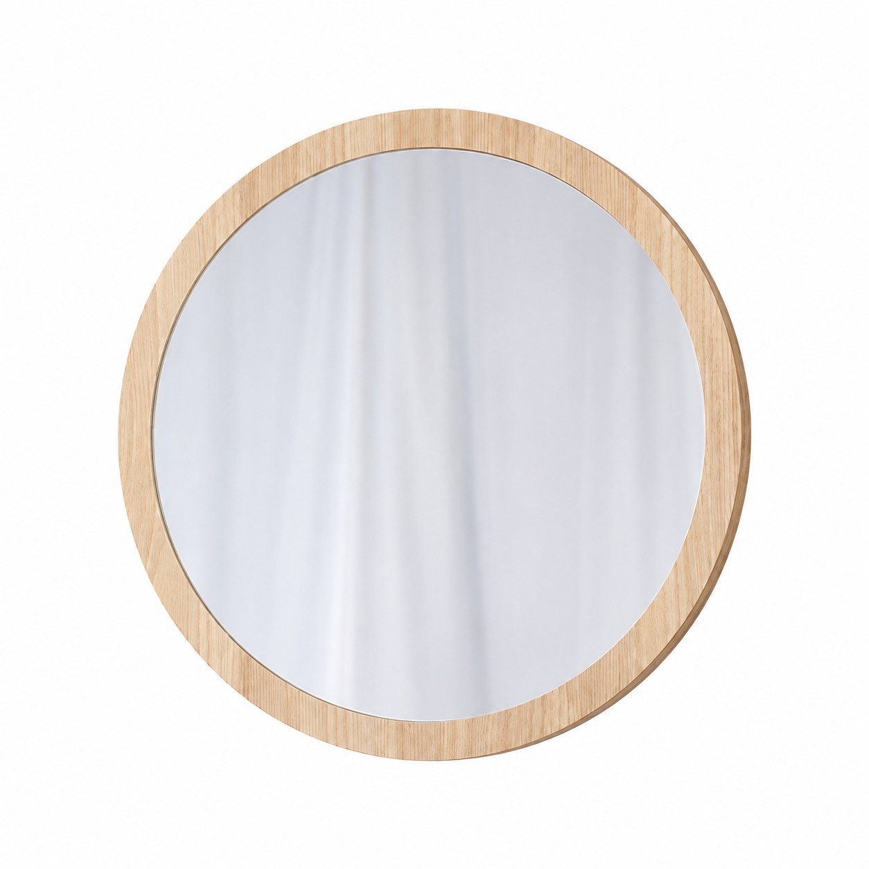 BOURGH Wandspiegel Rundspiegel VALENCIA Wandspiegel aus Holzwerkstoff natur - Ø45cm (1-St)