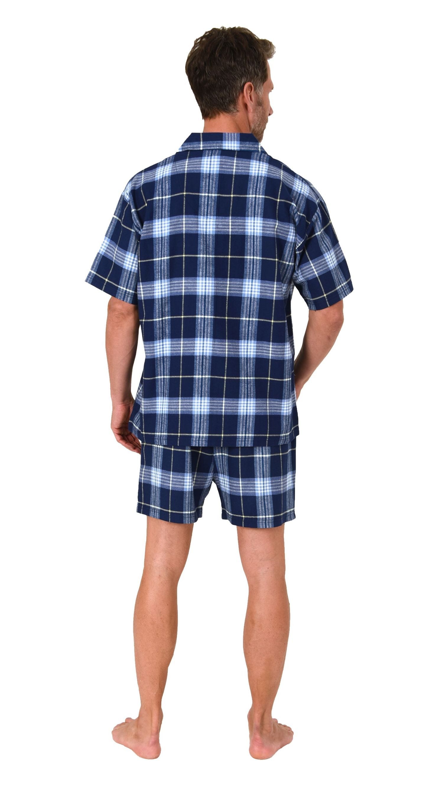 Normann Pyjama Normann Herren Flanell kurzarm Schlafanzug Shorty – auch in Übergröße – Bild 4 von 5