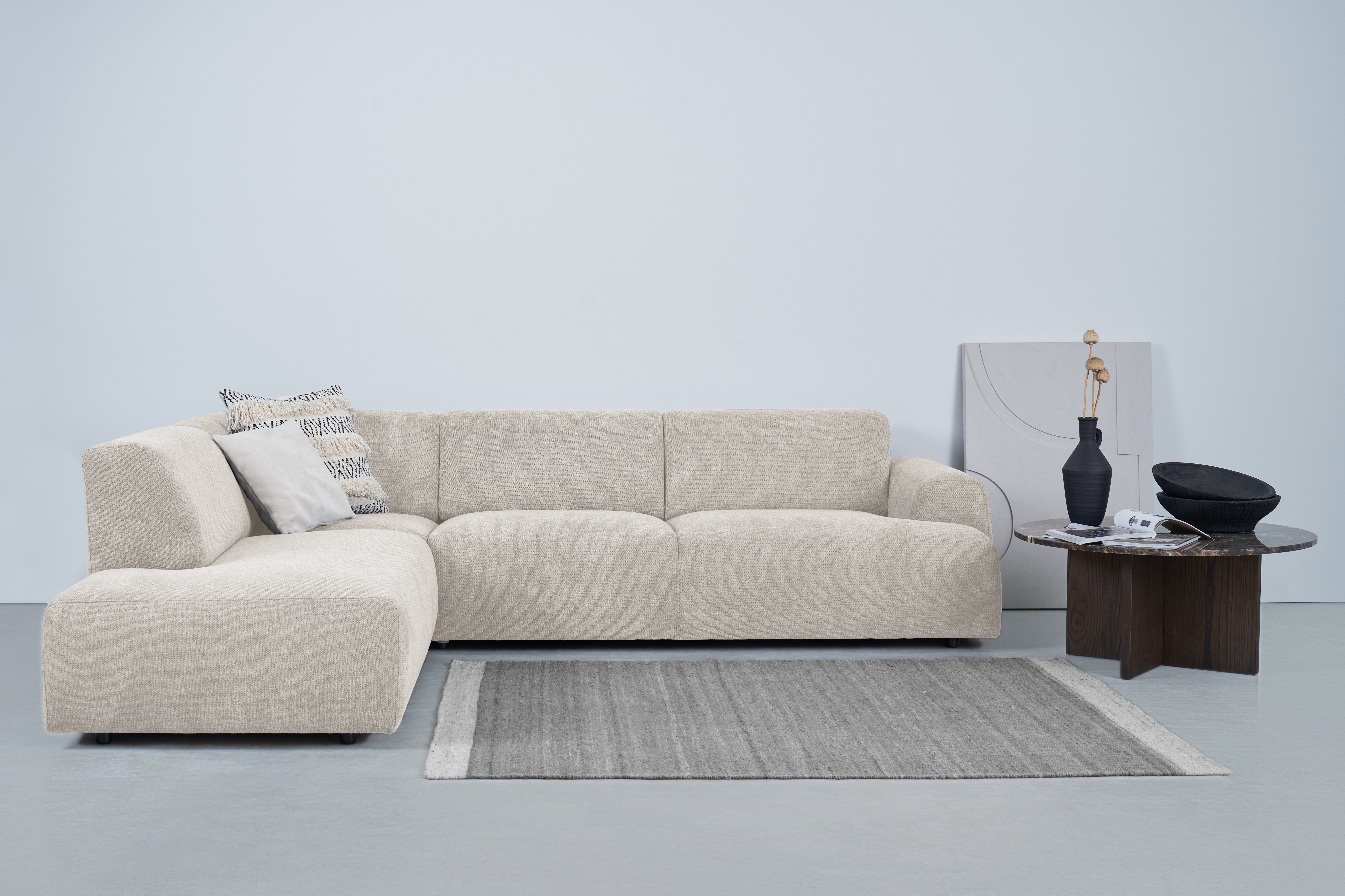 Home affaire Ecksofa "Linkka, Breite 282 cm" L-Form, in einem weichen Cheni günstig online kaufen