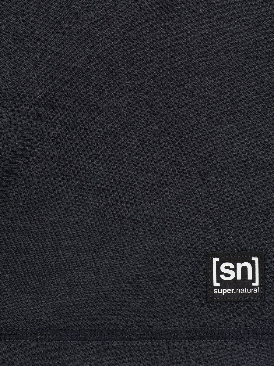 SUPER.NATURAL T-Shirt Merino JET LOGO BLACK M LOGO TEE MELANGE/VAPOR Merino-Materialmix T-Shirt feinster GREY