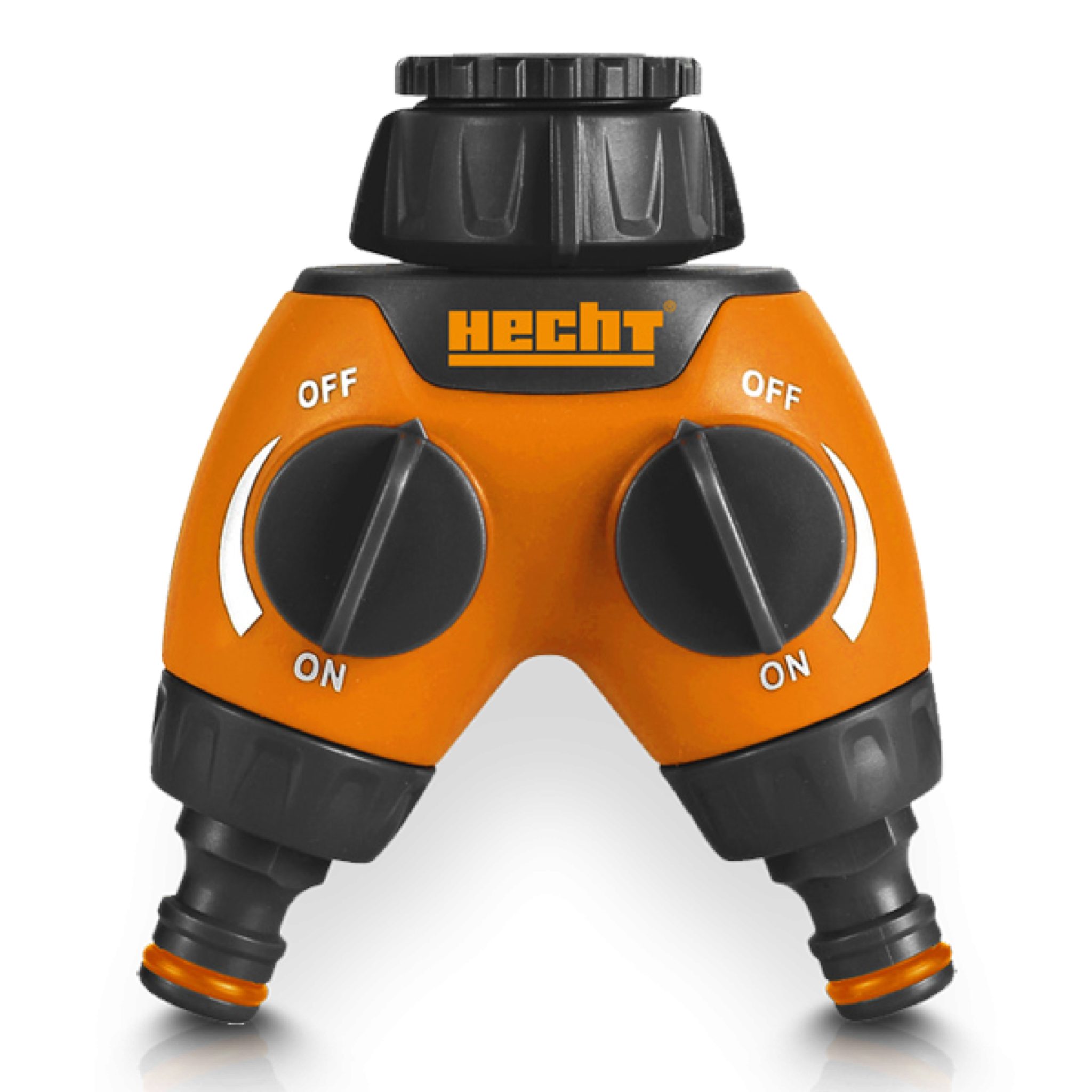 Hecht 2-Wege-Ventil für 2 Anschlussgeräte, stufenlos, Zwei Drehschalter