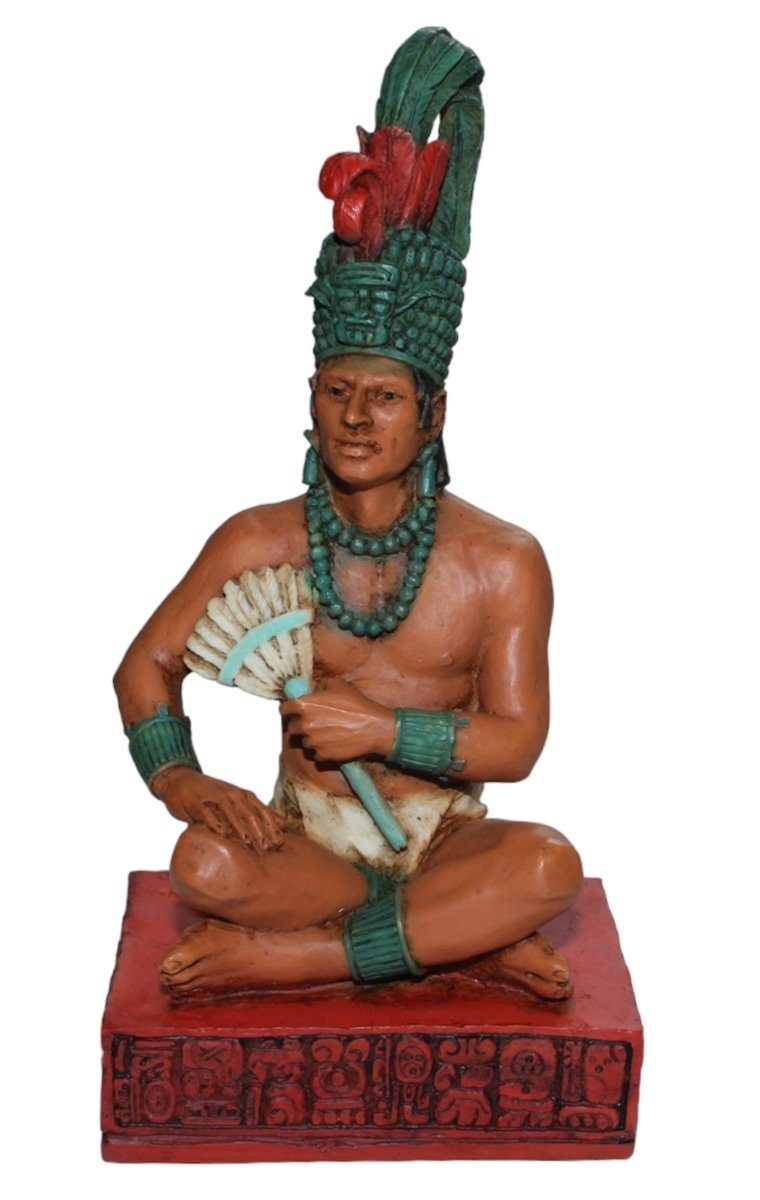 Castagna Dekofigur Maya sitzend H 14,5 cm Native American Figur aus Alabaster Castagna