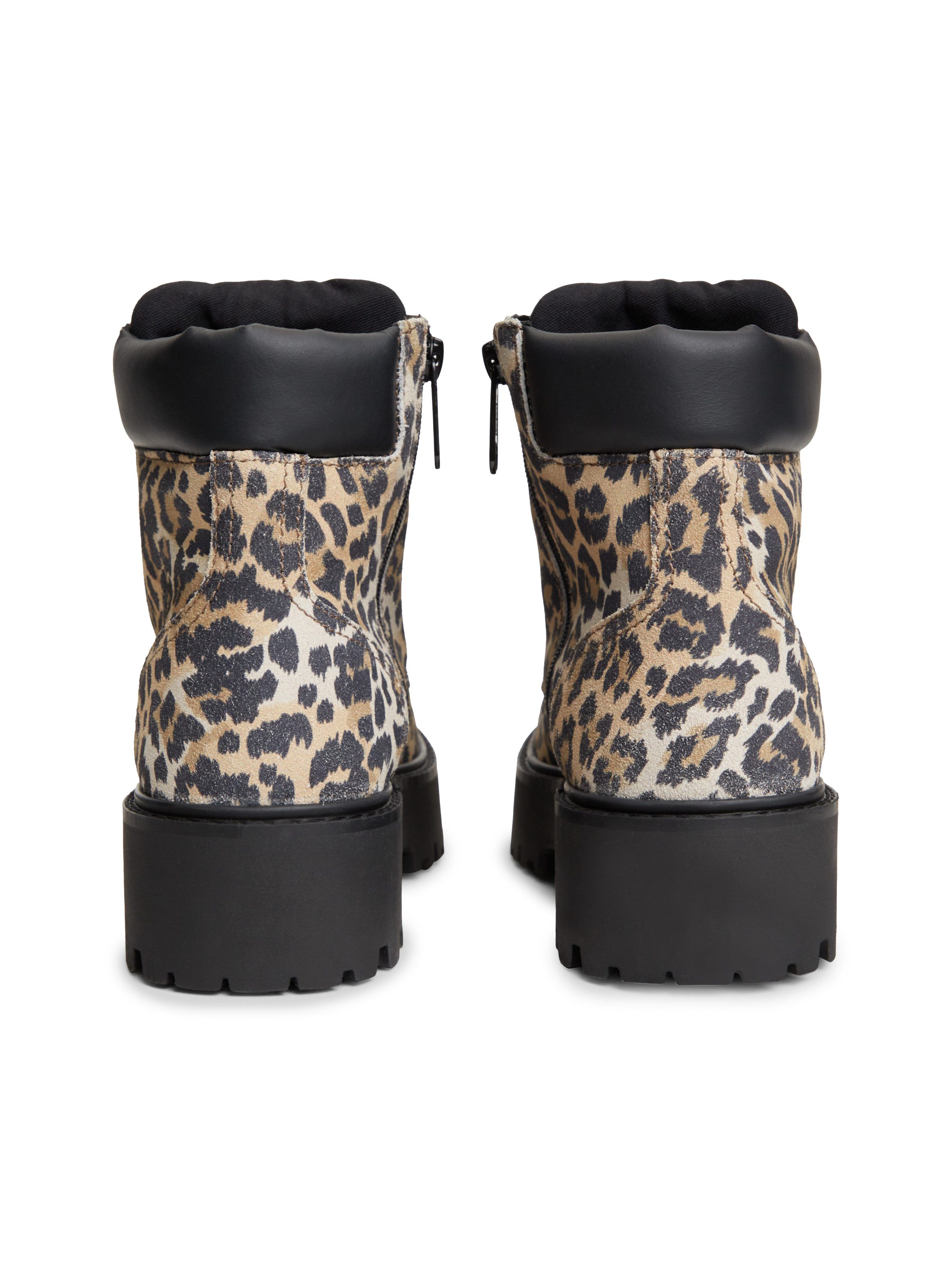 Tommy Jeans TJW PLATFORM CHEETAH BOOTS Schnürboots Blockabsatz, Plateau, Stiefelette im coolen Geparden-Look