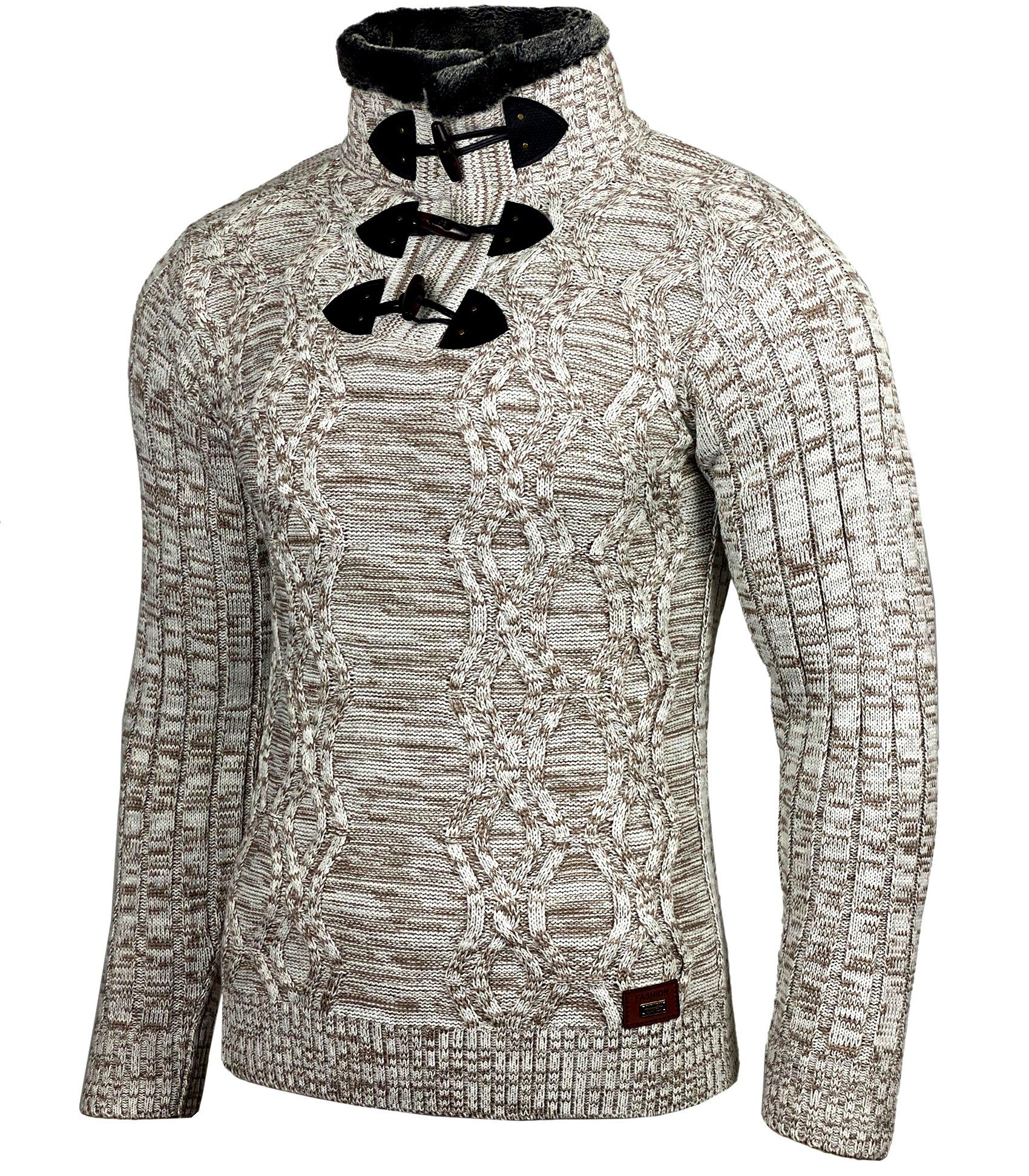 Baxboy Strickpullover Baxboy Herren Pullover Hoher Kragen Stehkragen Strick günstig online kaufen