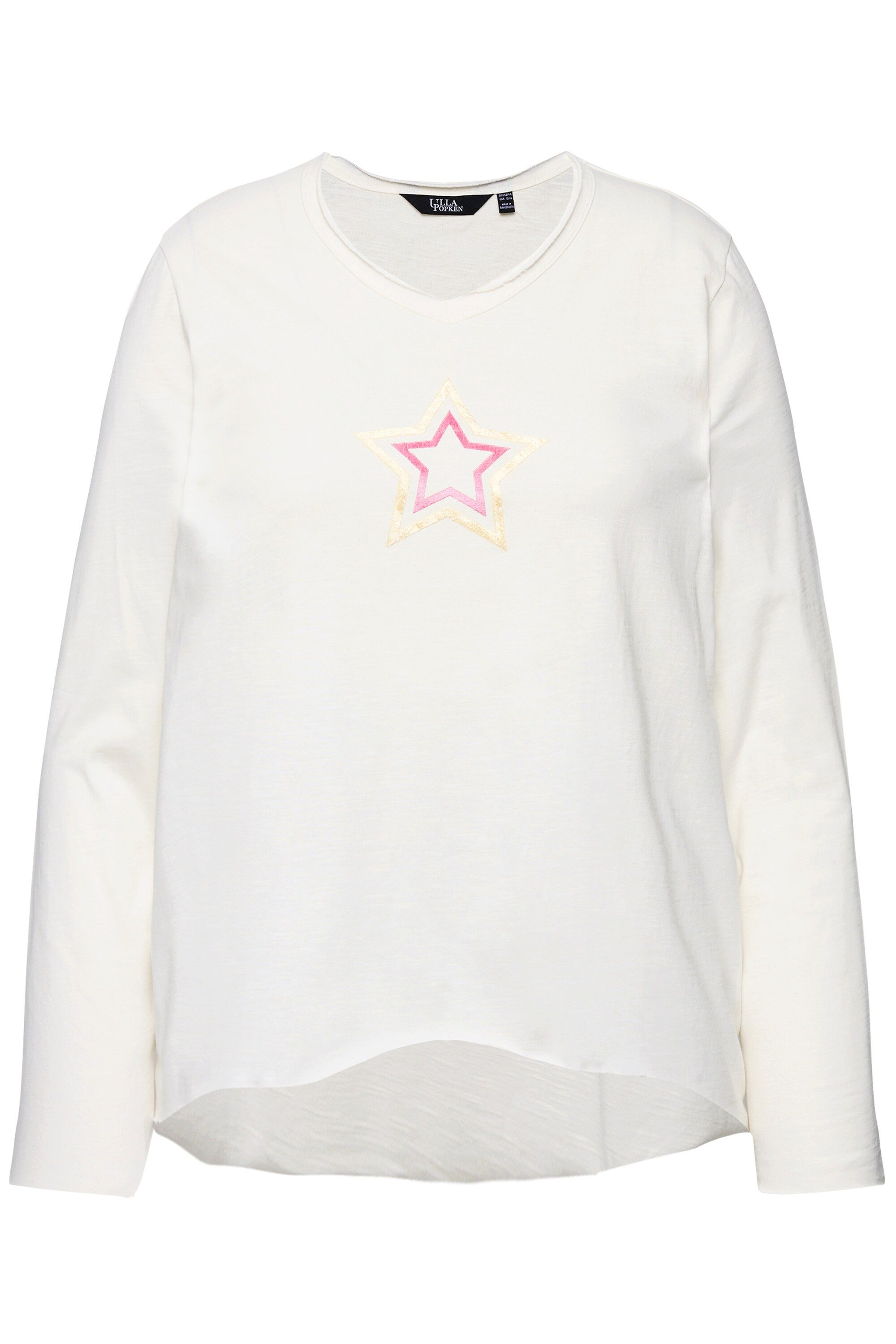 Ulla Popken T-Shirt Shirt Stern Rollkanten günstig online kaufen