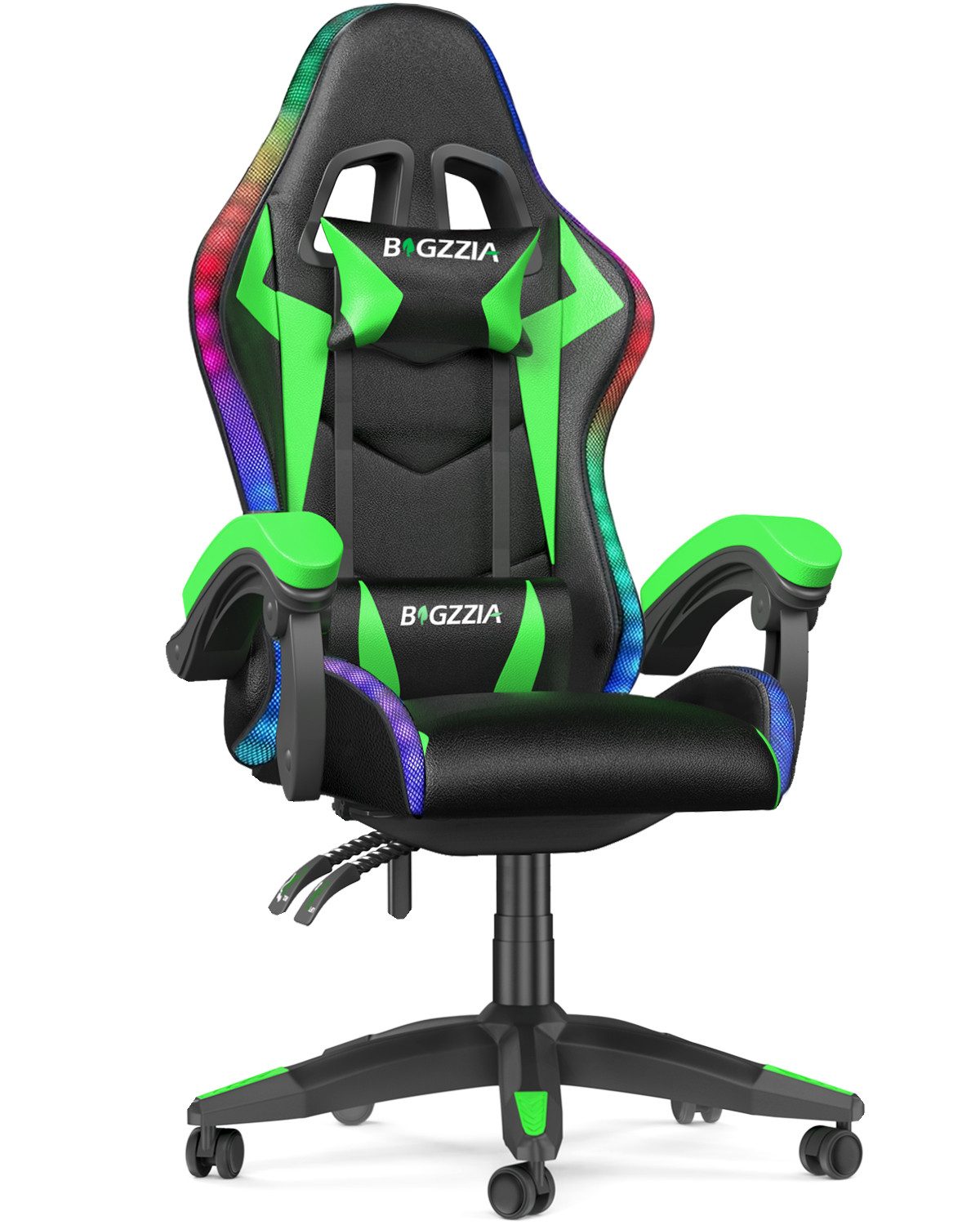 Gywowken Gaming-Stuhl mit LED - Gaming Chair Ergonomisch - 90-155° Rückenlehne
