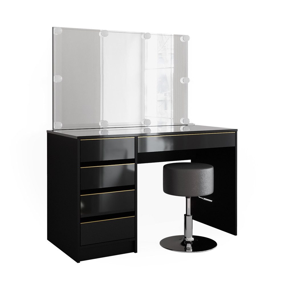 Vicco Schminktisch Sherry, Schwarz, 120 cm günstig online kaufen