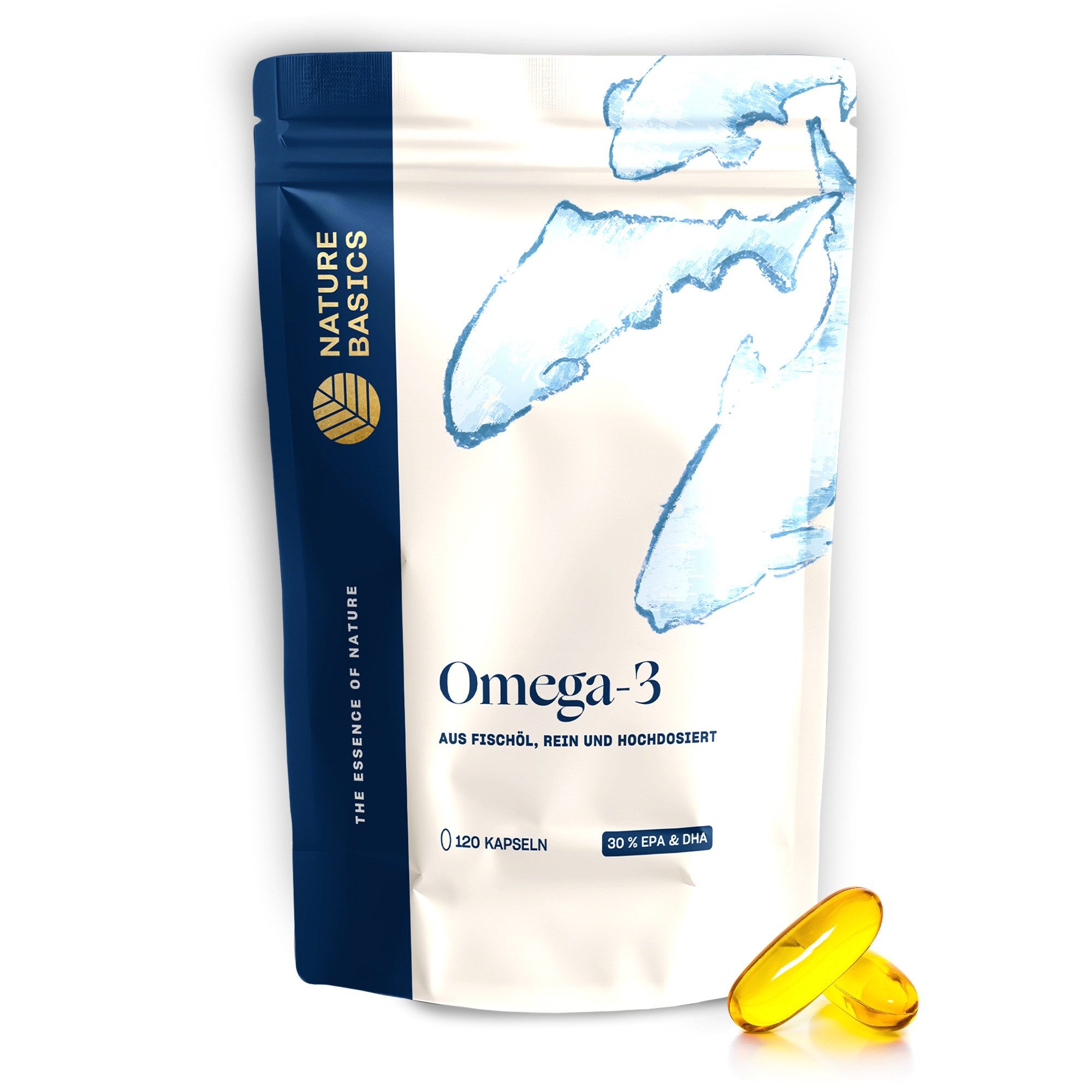Nature Basics Hochwertiges Omega 3 Fischöl 2000mg Kapseln, 120 er 120 St., 120 g