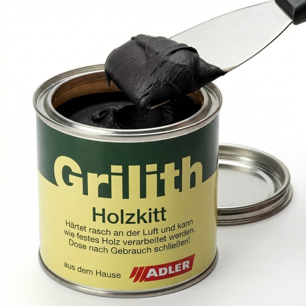 ADLER Spachtelmasse Grilith Holzkitt 200ml, Schnelltrocknend – spart Zeit bei Reparaturen