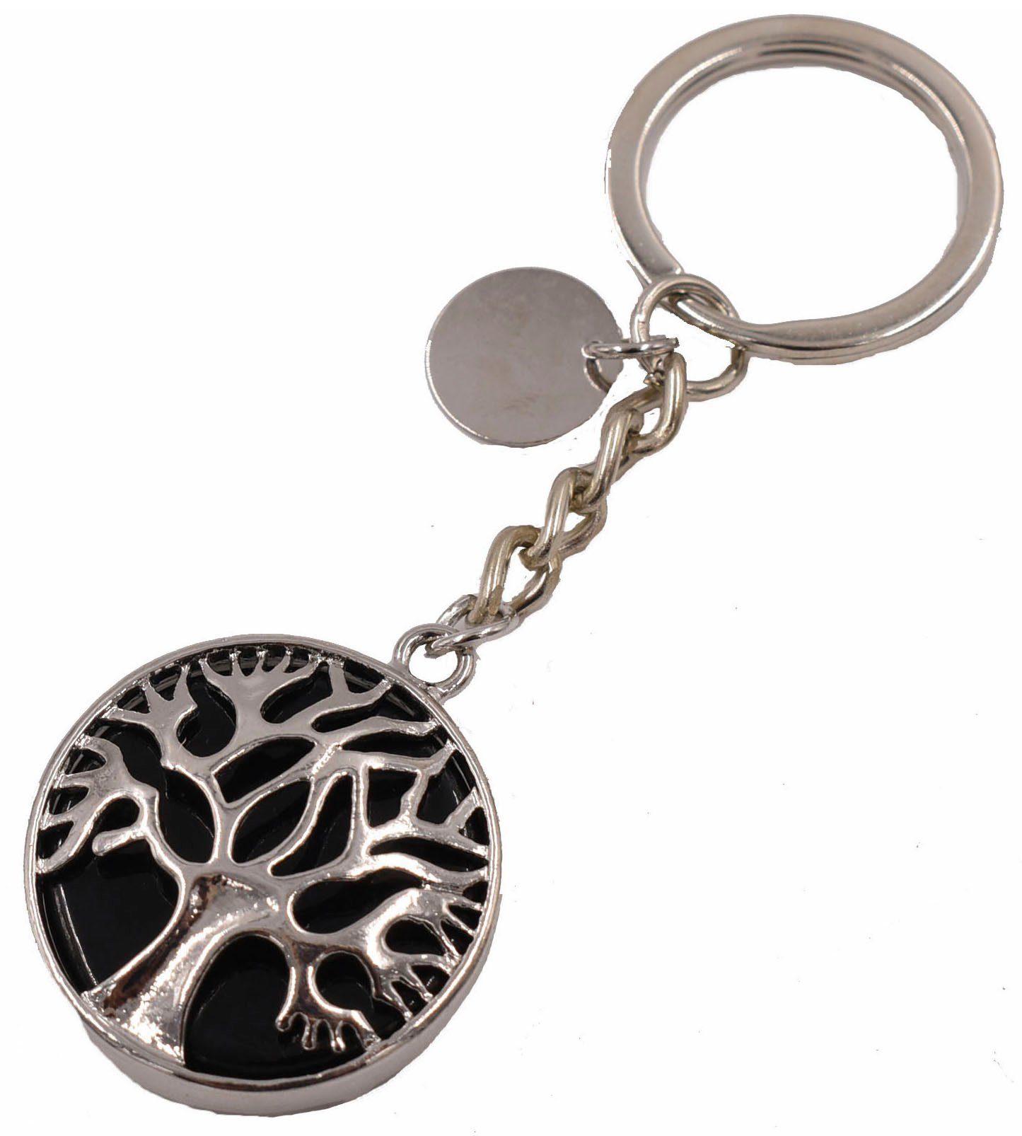 Firetti Schlüsselanhänger Schmuck Geschenk Lebensbaum, mit Rosenquarz, Türkis, Aventurin, Howlith oder Onyx