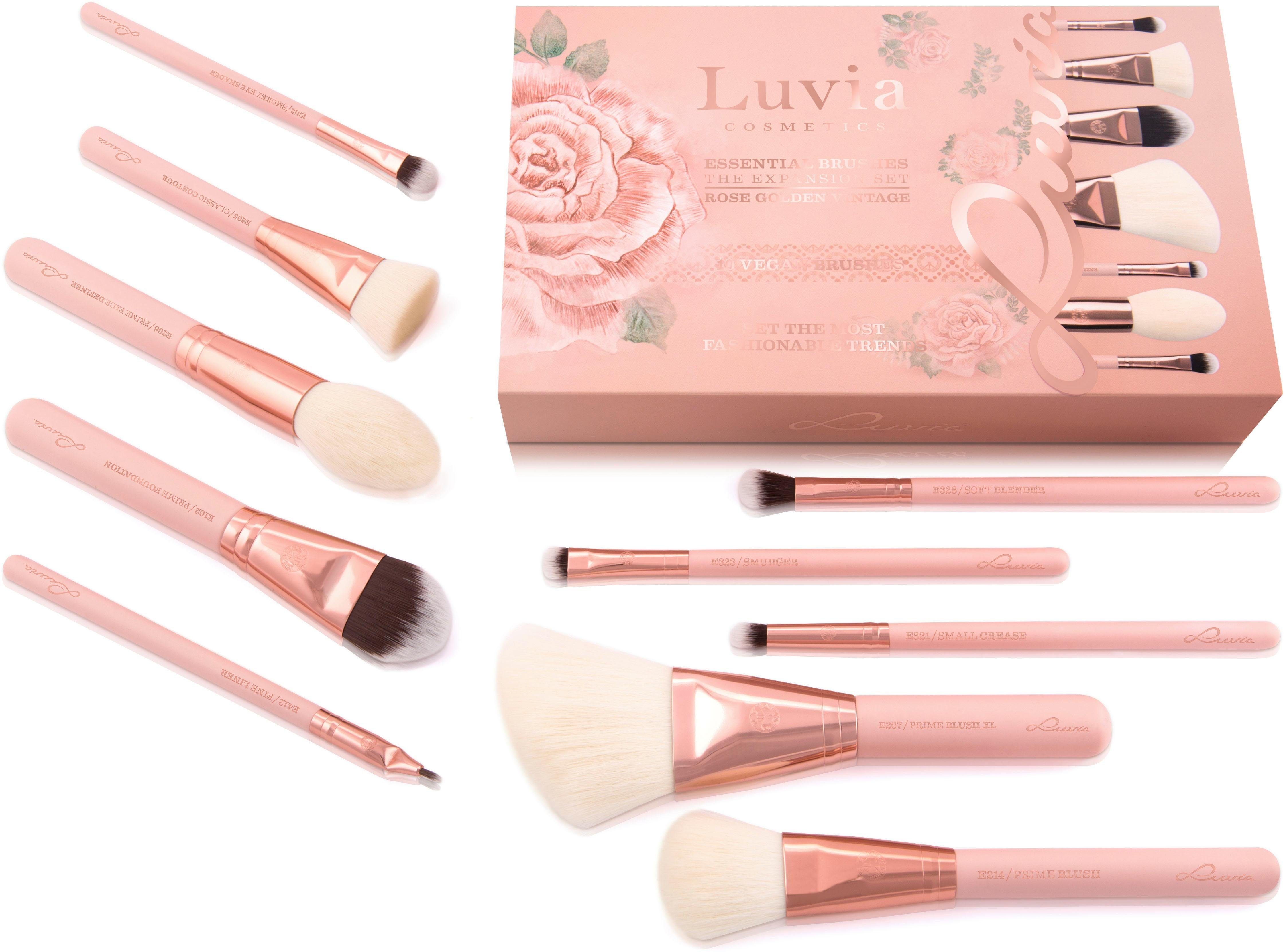 Vintage, Brushes Expansion 10 - Golden Cosmetics Set - tlg. Essential Rose Kosmetikpinsel-Set Luvia