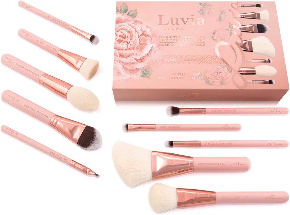 Luvia Cosmetics Kosmetikpinsel-Set Essential Brushes - Expansion Set - Rose  Golden Vintage, 10