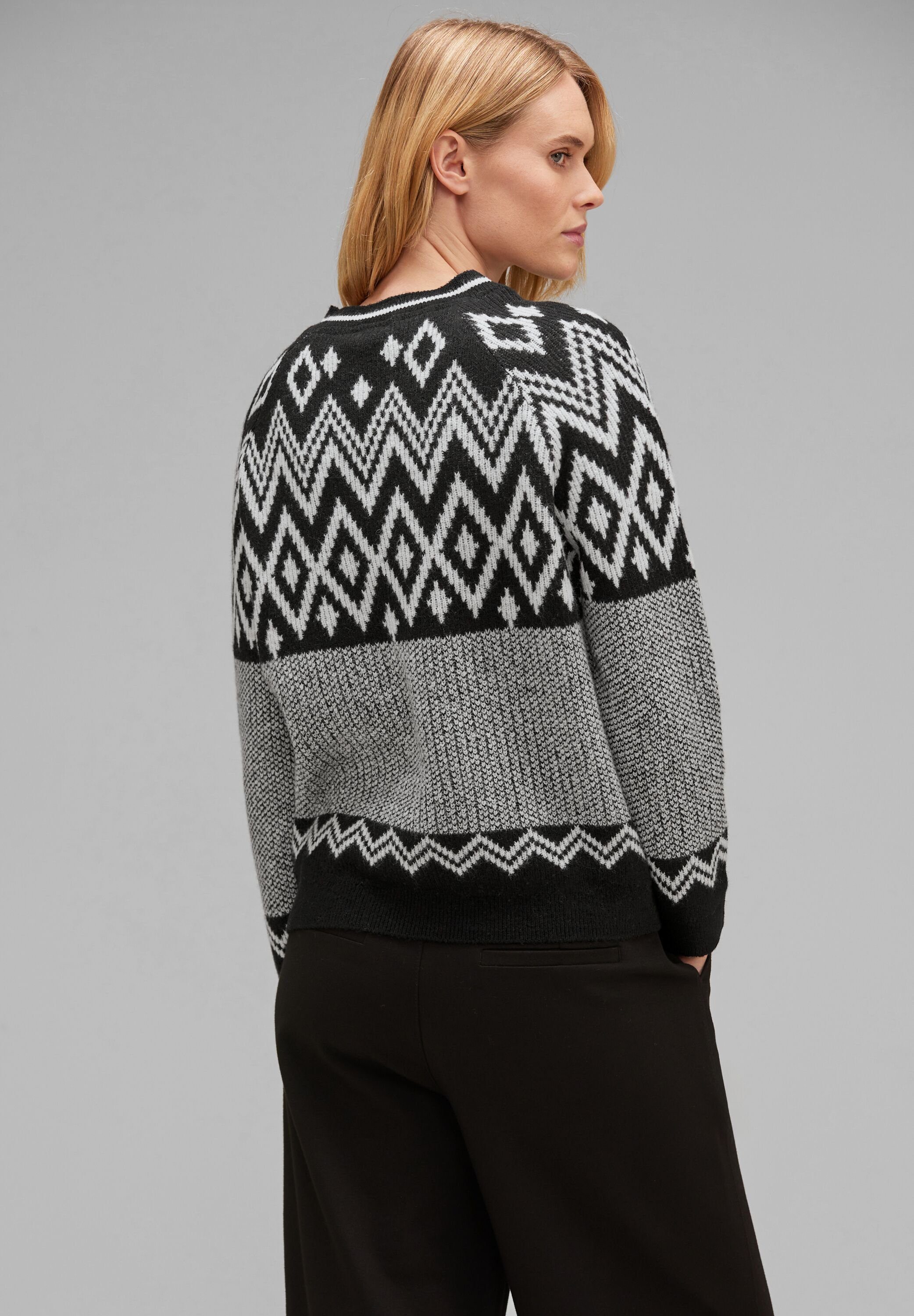 STREET ONE Strickpullover Rundhalsausschnitt mit