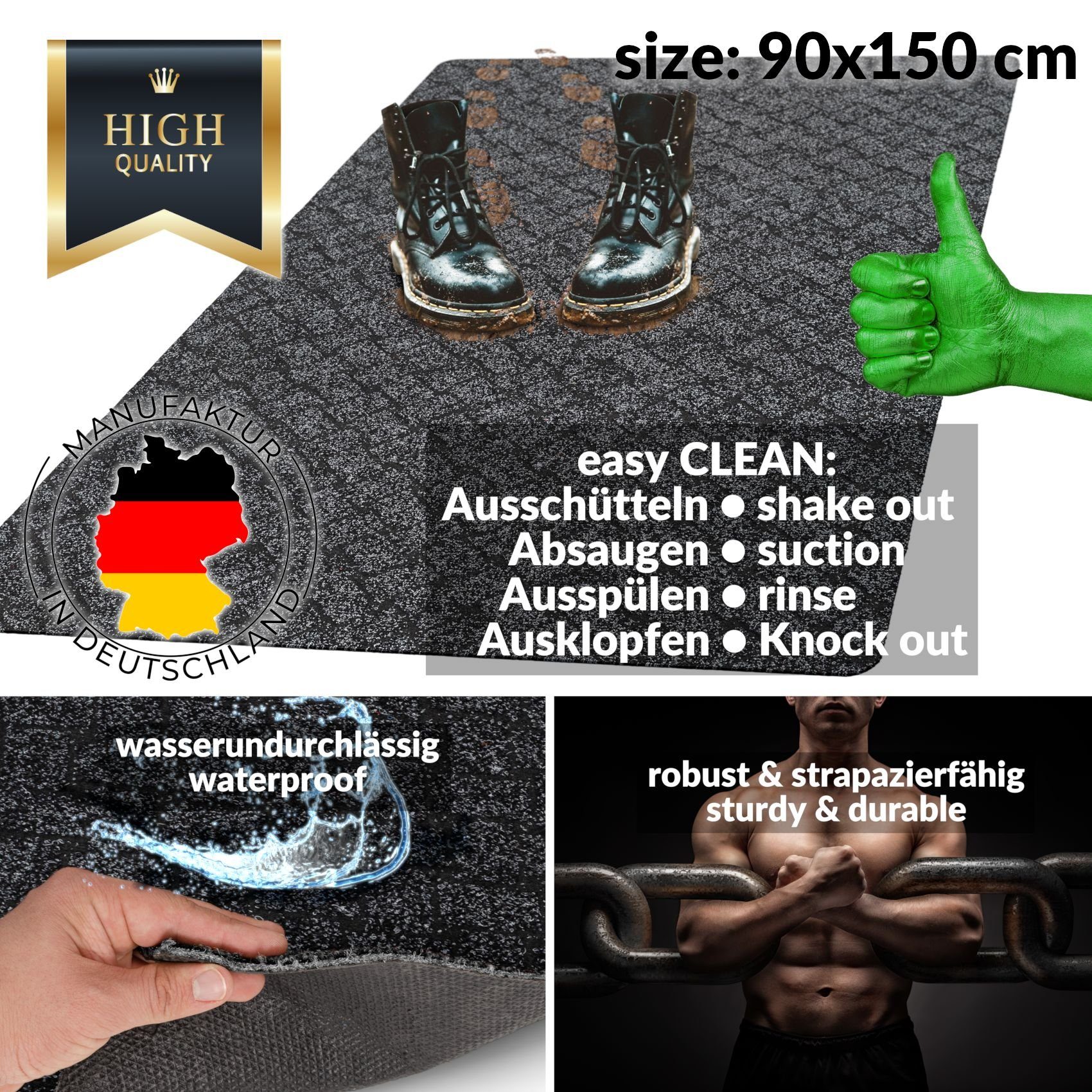 ANRO Läufer, Eckig, Höhe: 6 mm, Textil