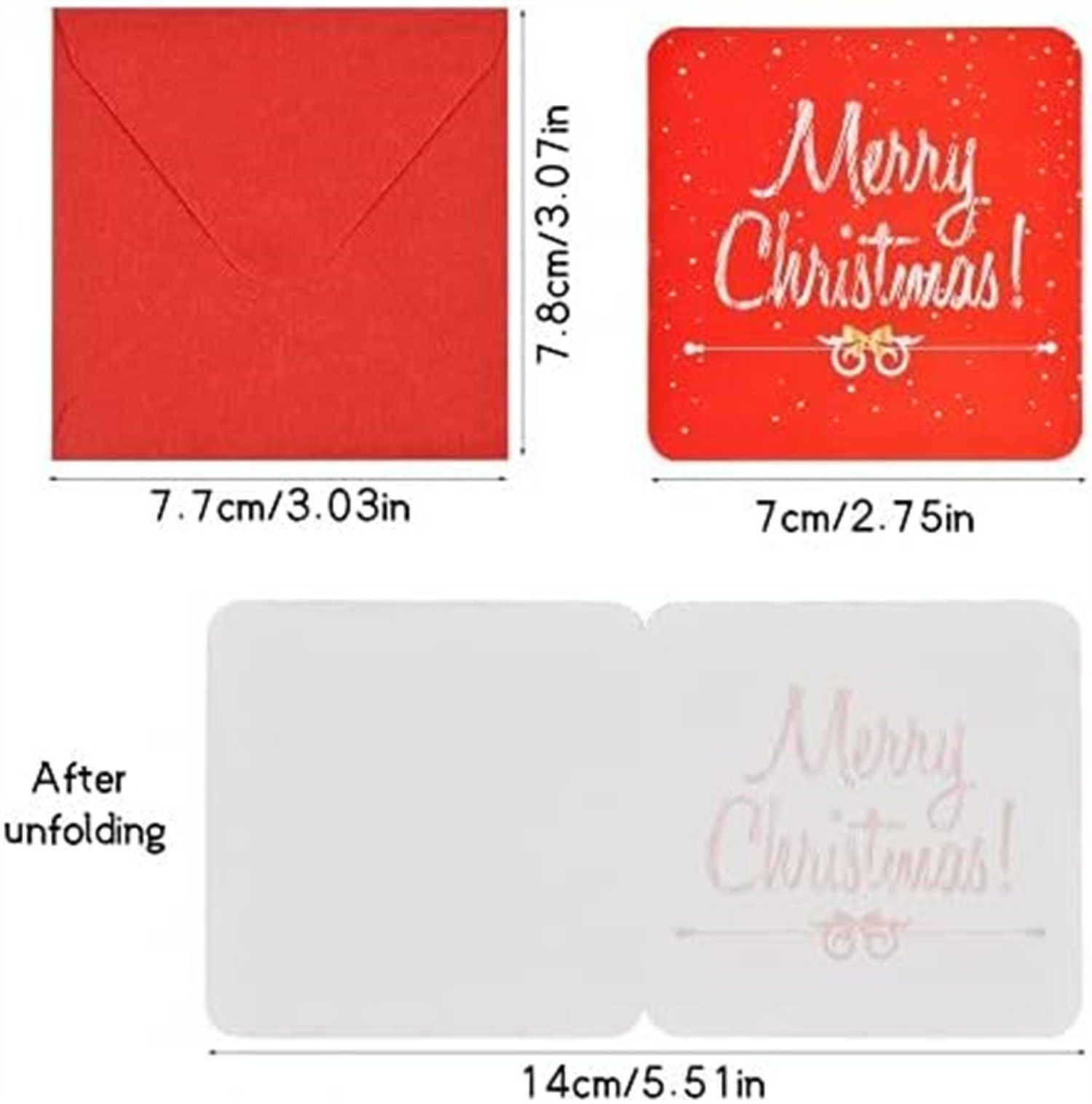 innen Grußkarten blanko Mini-karten, 24-teilig, Inshow Weihnachtskarten-Set, niedliche