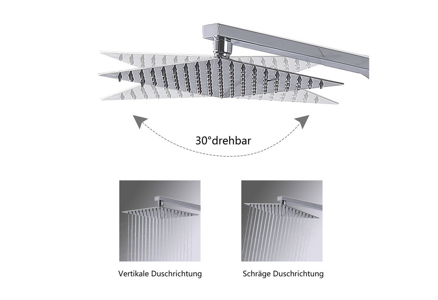 Thumbnail - duschspa Duschsystem Duschset mit Thermostat 38℃ Verstellbare Duschstange aus Edelstahl, 2 Strahlart(en), Regendusche mi...