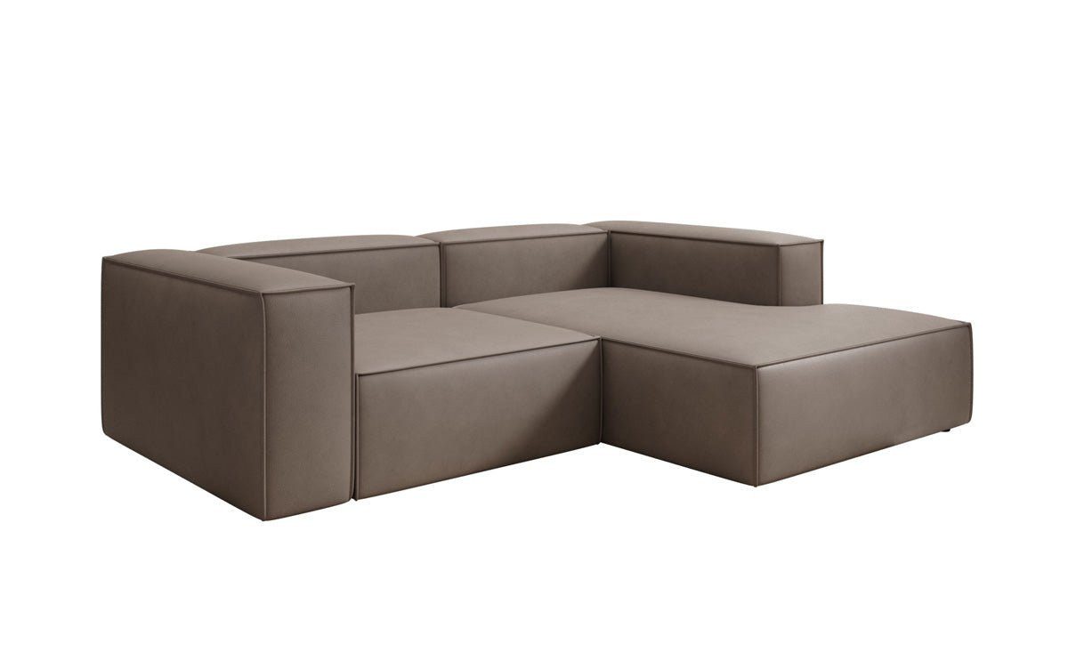 Luxusbetten24 Sofa Designer Sofa Lesley L Mini in Echtleder, mit pflegeleichter und robuster Oberfläche