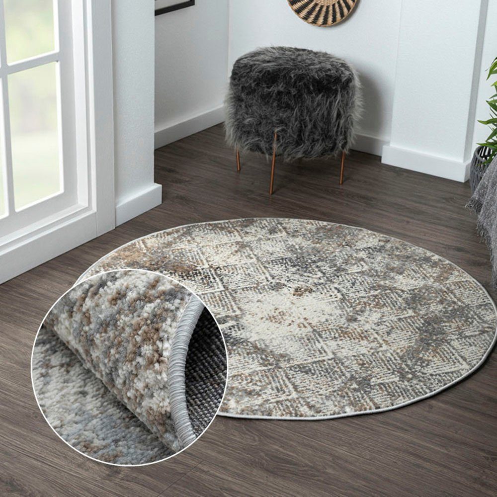 Myflair Möbel & Accessoires Teppich My Heart, rund, Höhe: 8 mm, Kurzflor, modernes Design, besonders weich, auch in rund erhältlich