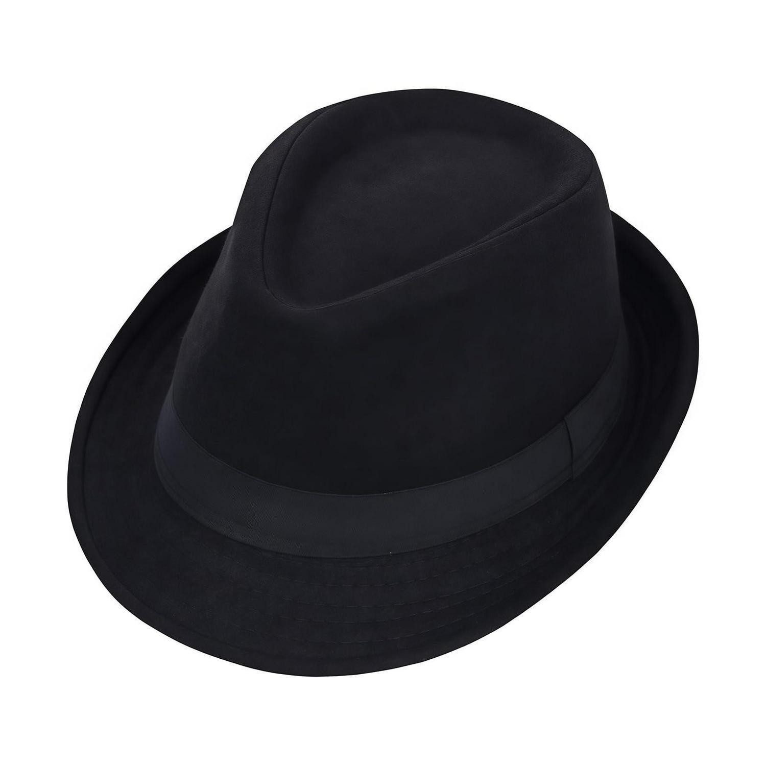 LuxusKollektion Fedora Fedora-Hut Wollmischung schwarz breite Krempe Größe L 60 cm