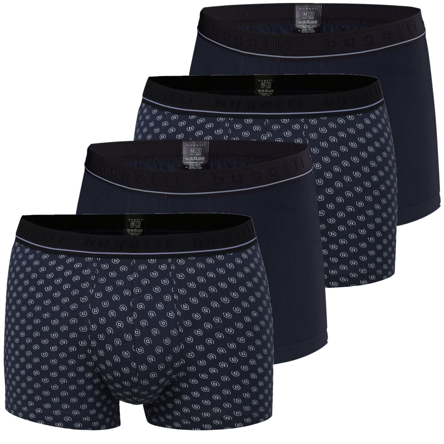 / bugatti Boxershorts Boxershorts navy Pants Logodruck Pack 4er Paris (4-St) im mit