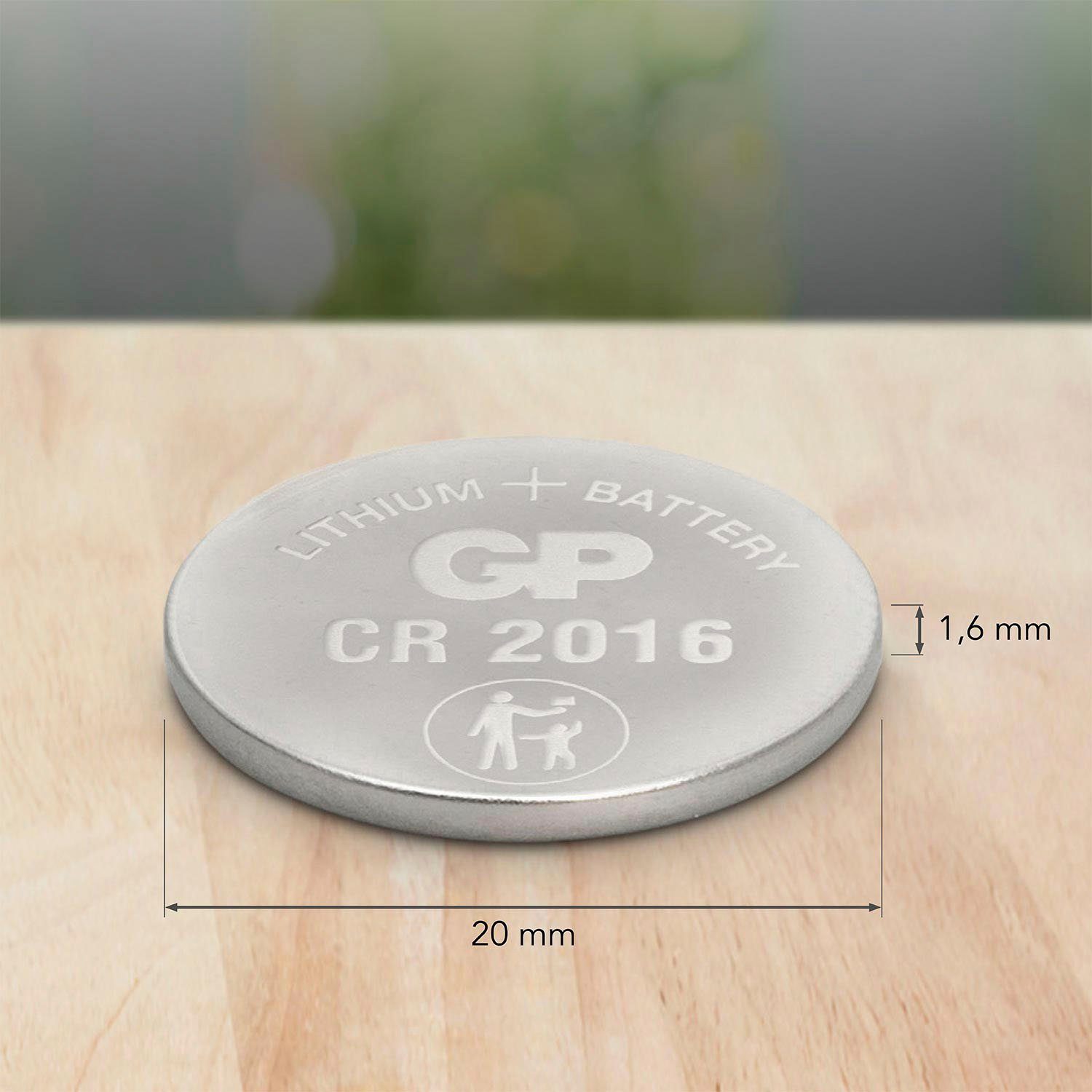 GP Batteries 5er CR2016 Knopfzelle, Pack 5 CR2016 Lithium St) (3 V