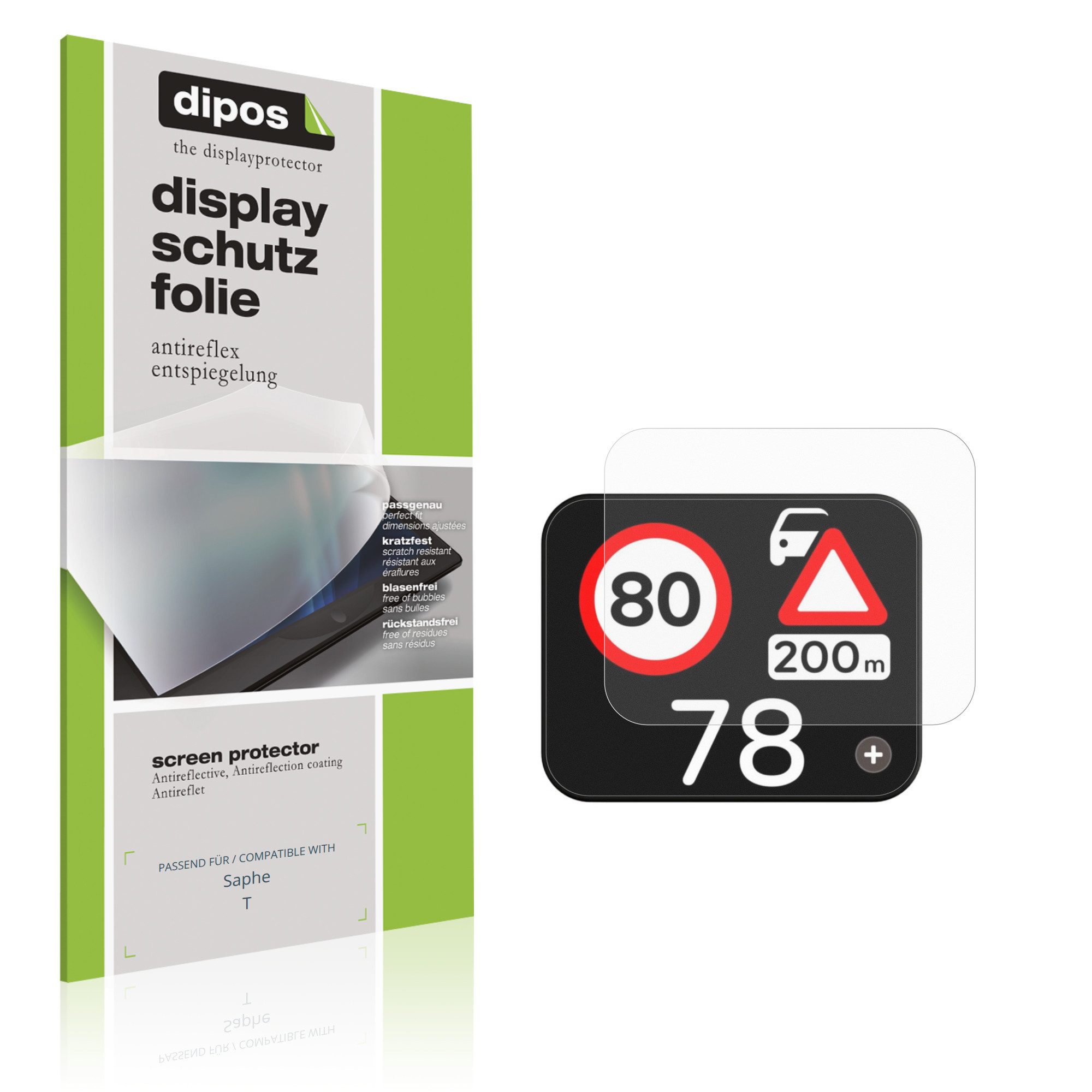 dipos Displayschutzfolie Schutzfolie für Saphe T, 2 Stück, Displayschutz Schutz Folie Made in Germany
