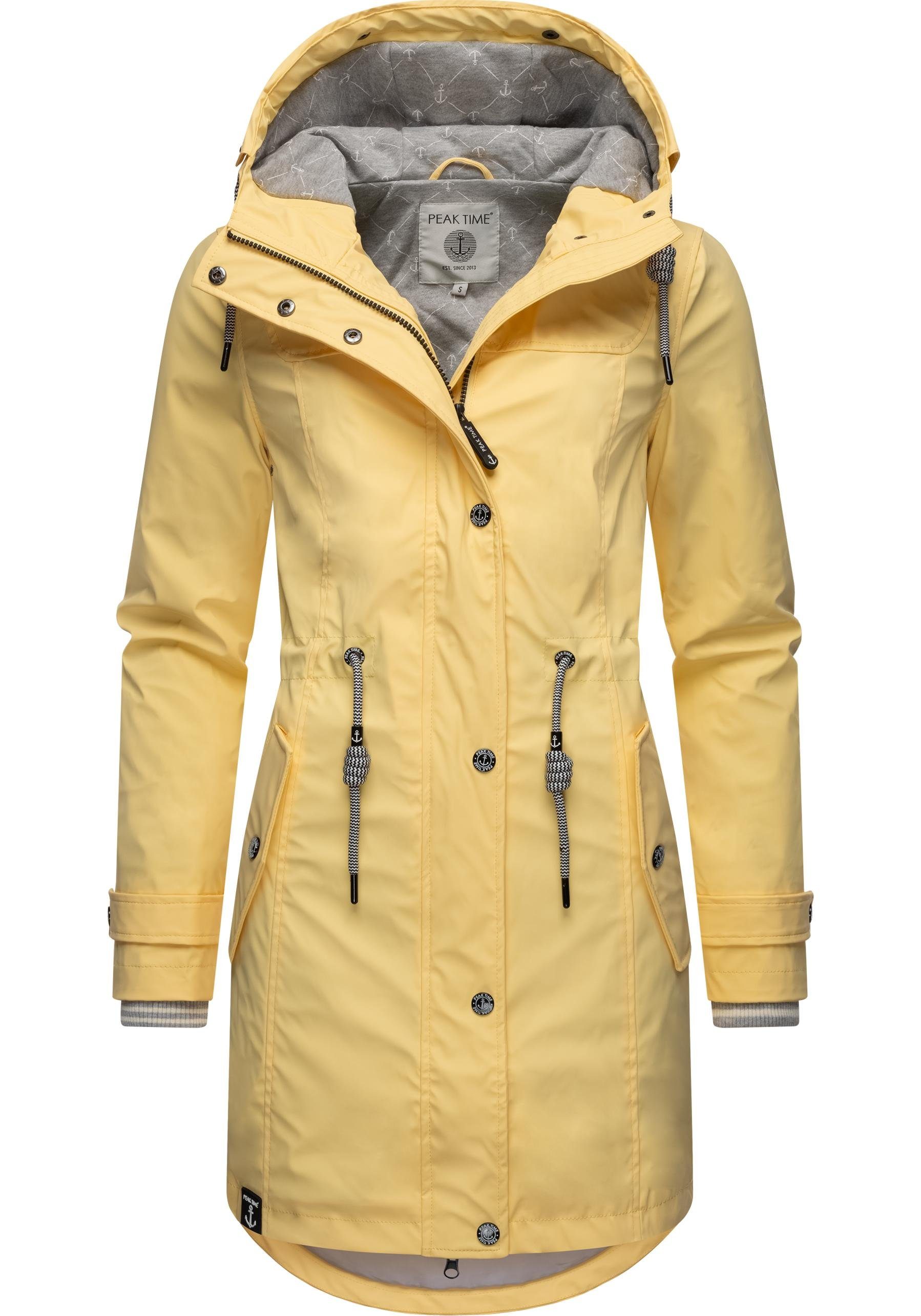 PEAK TIME Regenjacke "L60042" mit Kapuze stylisch taillierter Regenmantel f günstig online kaufen