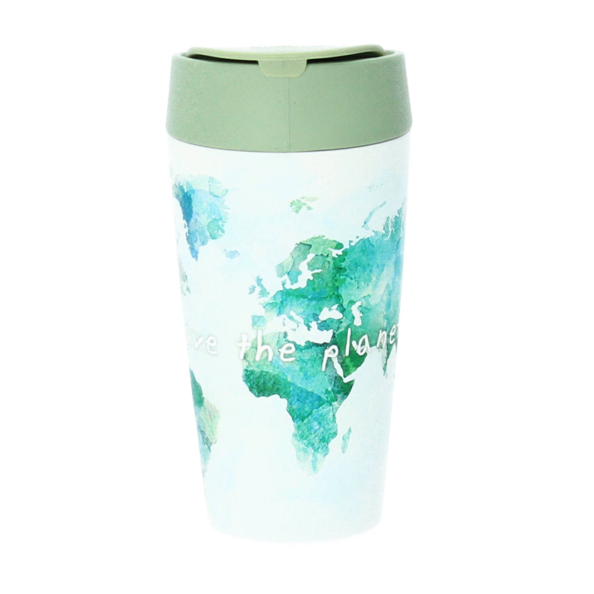 chic mic GmbH Becher Bioloco plant deluxe cup 420 ml save the planet grün, PLA (Kunststoff aus Pflanzenzucker)