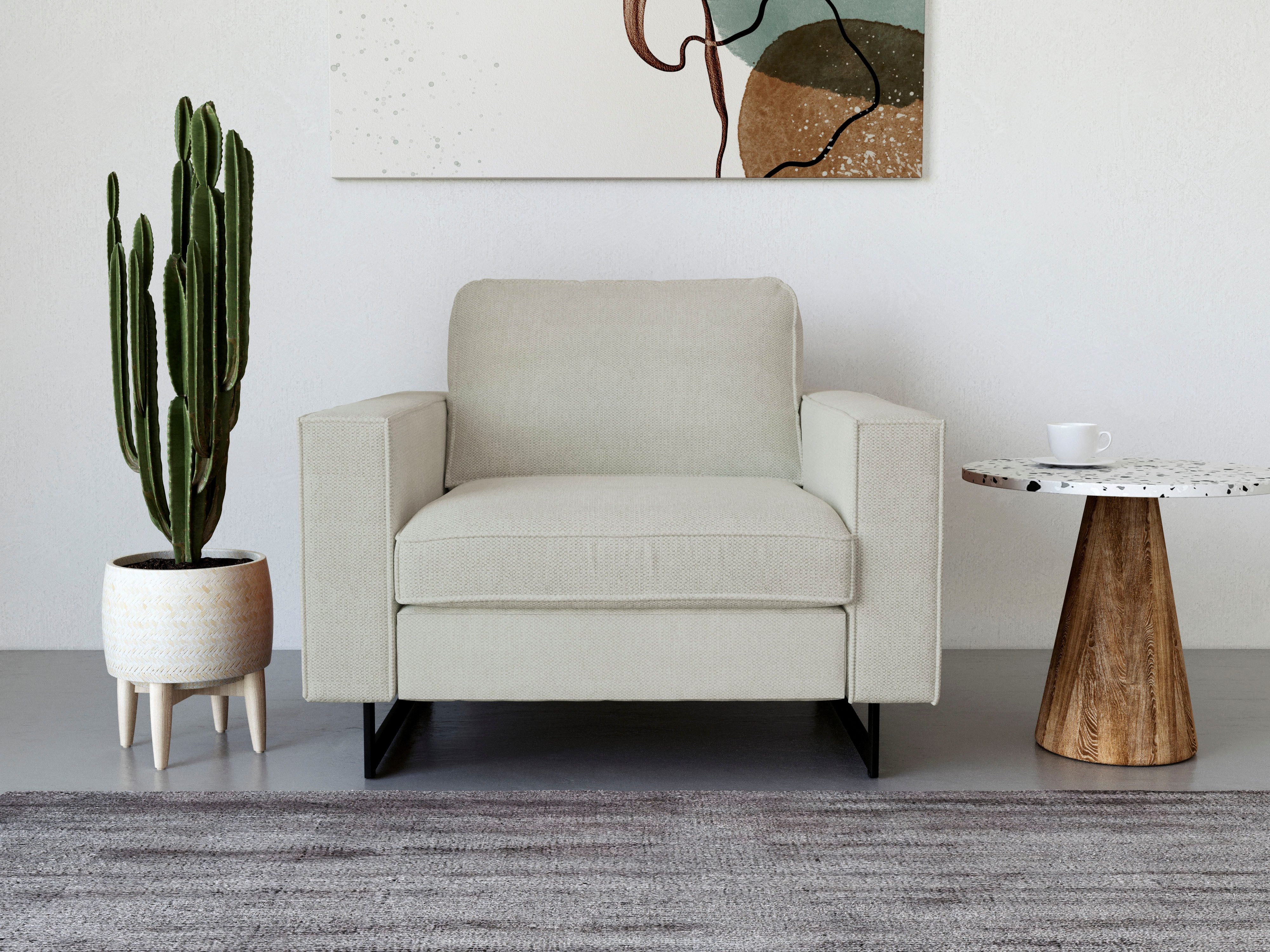OTTO home Loveseat Pinto 105 cm, Cord, Chenille, Lederoptik, mit Keder, Metallfüßen und auch in Cord Bezug erhältlich