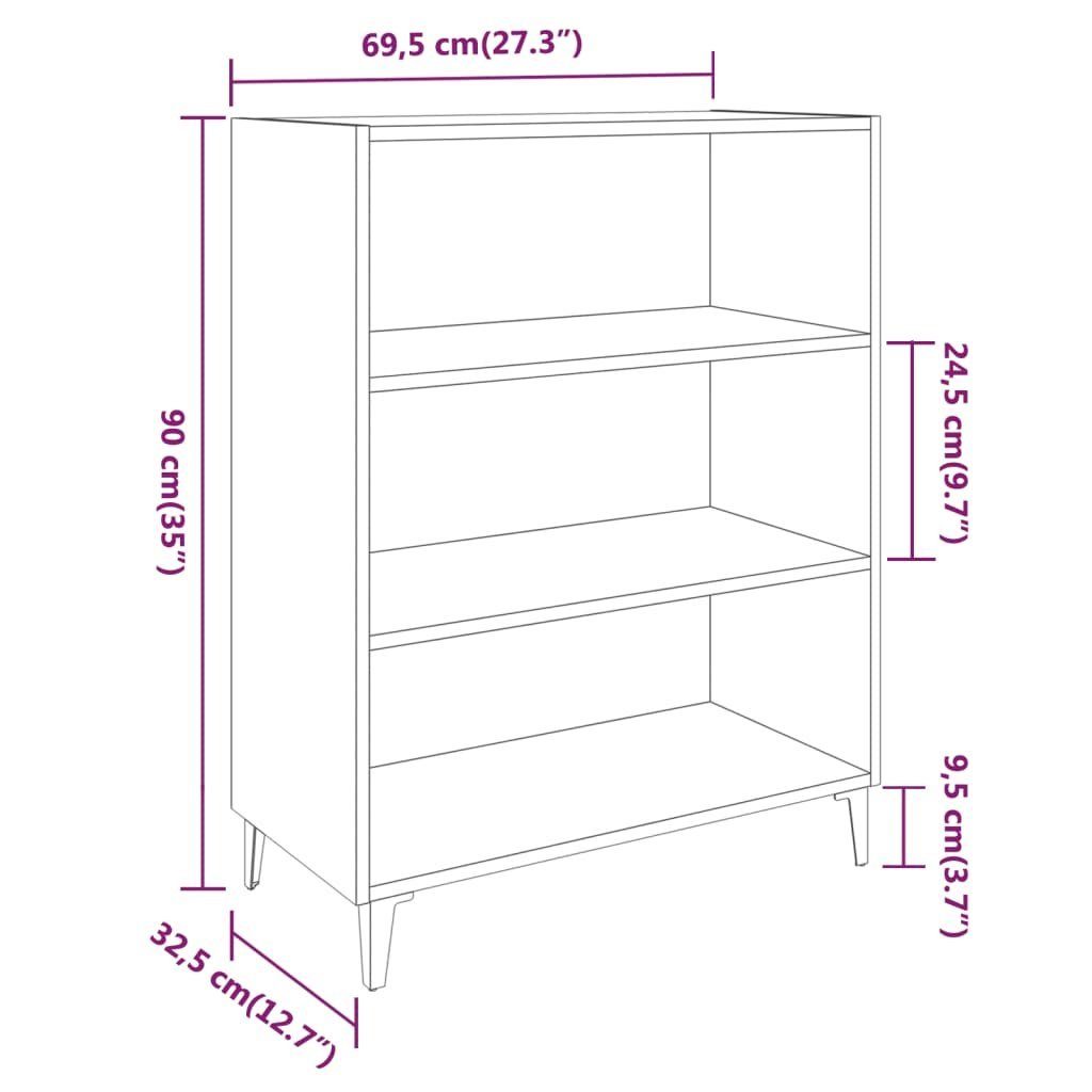 vidaXL Sideboard Sideboard (1 Betongrau Holzwerkstoff 69,5x32,5x90 St) cm