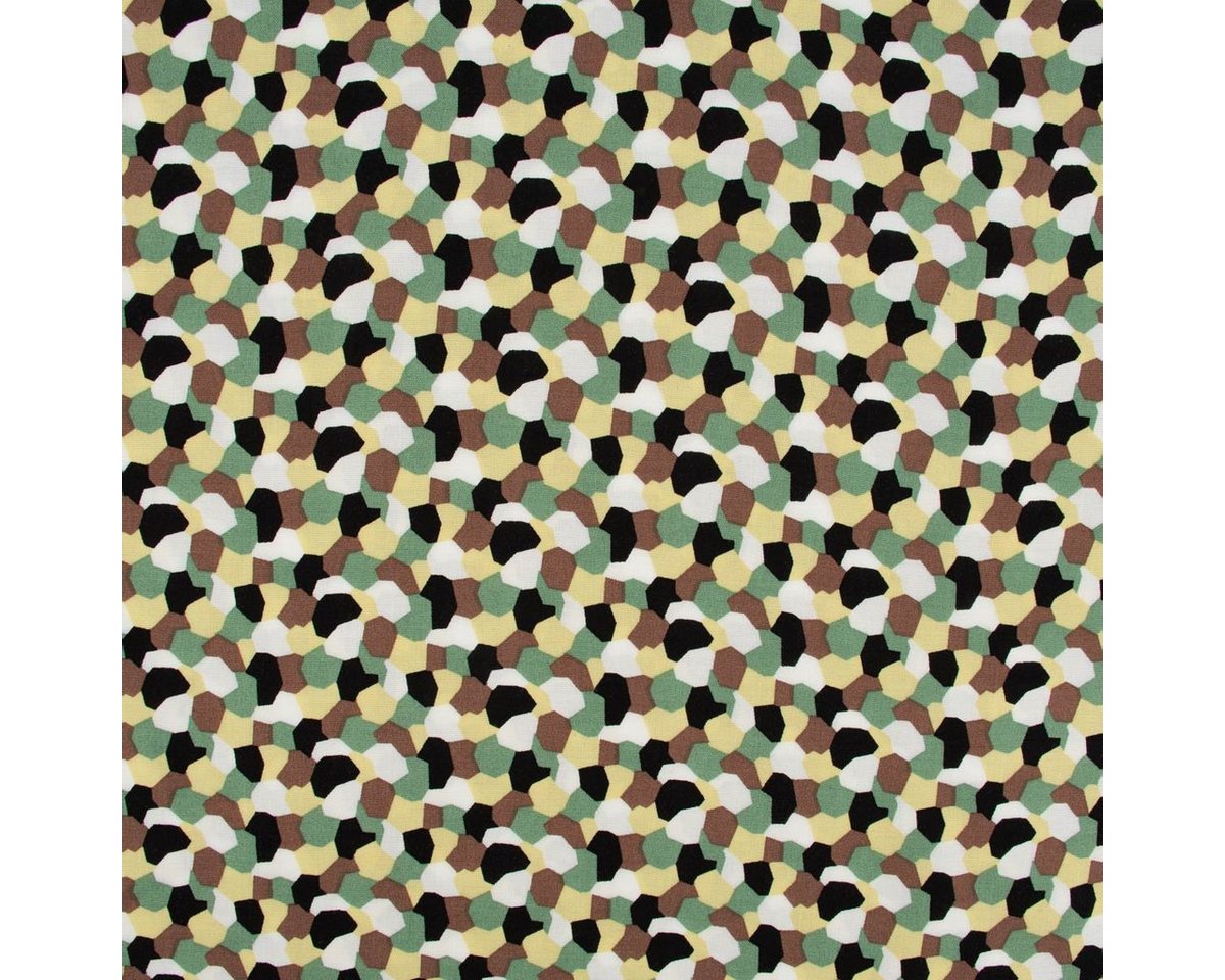 Thumbnail - SCHÖNER LEBEN. Stoff Bekleidungsstoff leichte Viskose grafische Punkte Kreise grün gelb br