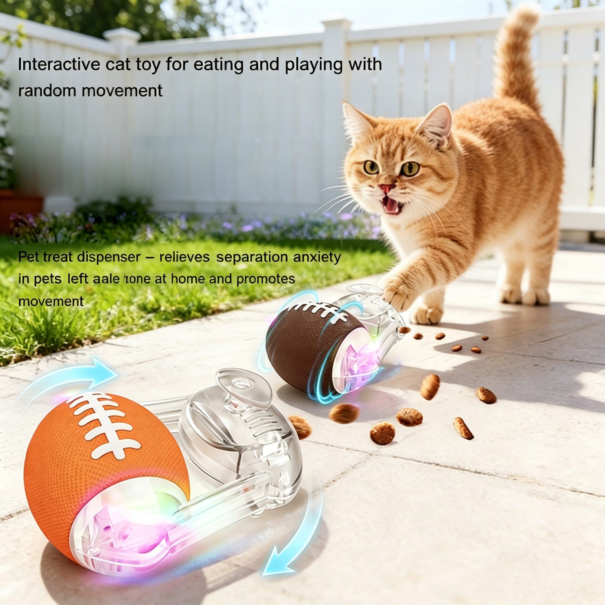 Luckice Snackball Intelligenzspielzeug Hund, Snackball als Beschäftigung und Zahnball, Tier-Intelligenzspielzeug, Interaktiver Hundeball mit Fernsteuerung (1-tlg) Wiederaufladbarer Hundeball mit Anti-Kau-Material & LED-Lichtern
