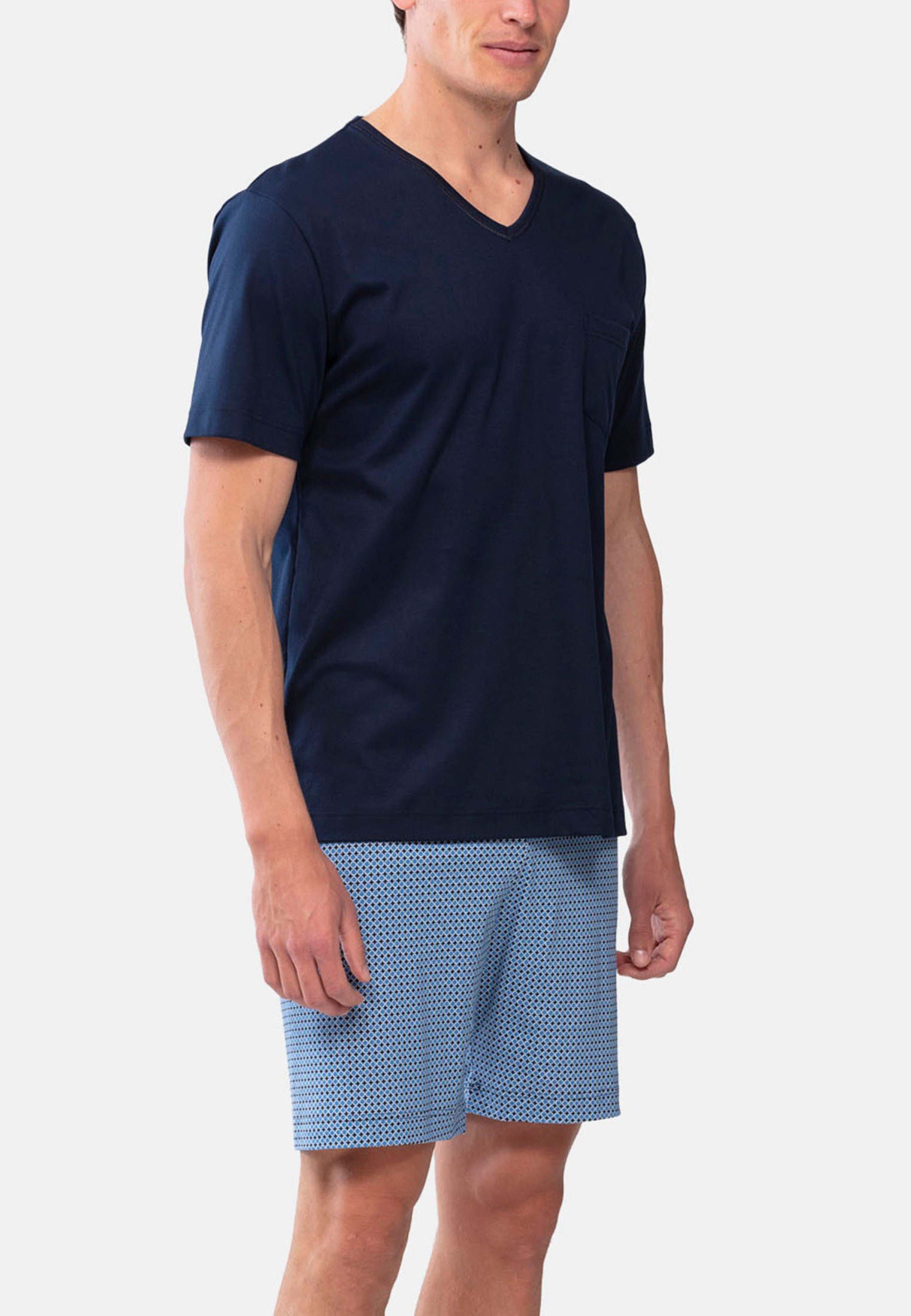 Mey Pyjama Basic Lounge Nightwear San Pedro (Set, 2 tlg) Schlafanzug - Baumwolle - Mit Brusttasche, Komfortbund