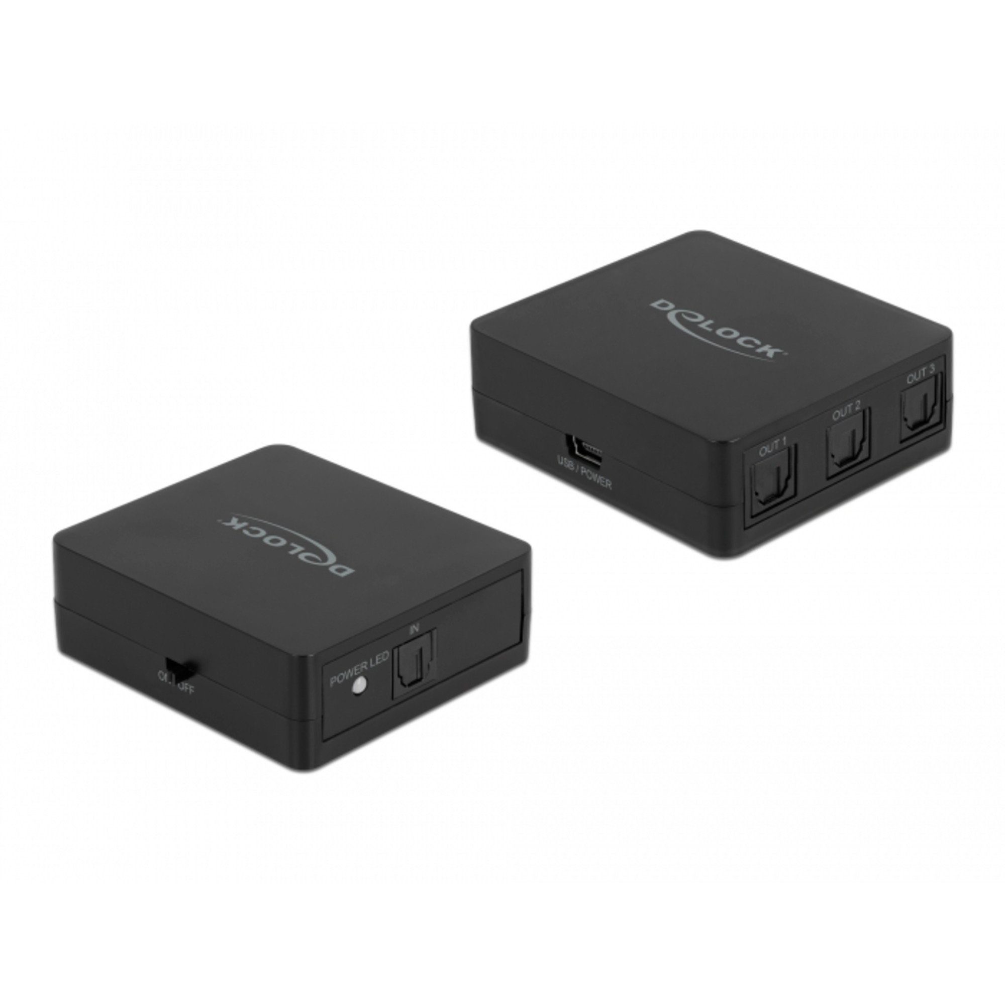 DeLOCK S/PDIF TOSLINK Splitter 1 In 3 Out, mit USB Audio-Kabel