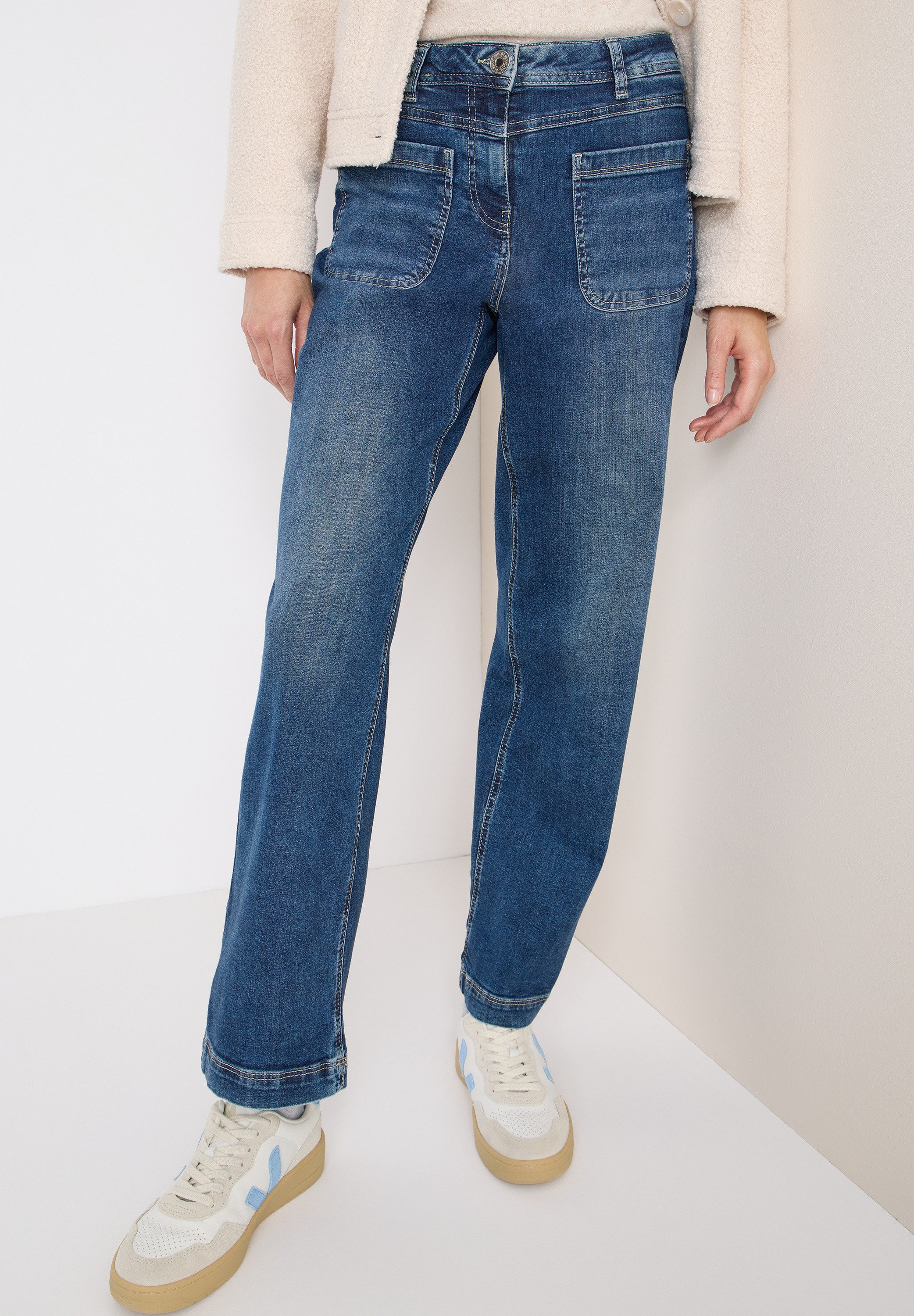 CECIL Loose-fit-Jeans Style NEELE Wide Leg Patch Pocket Jeans